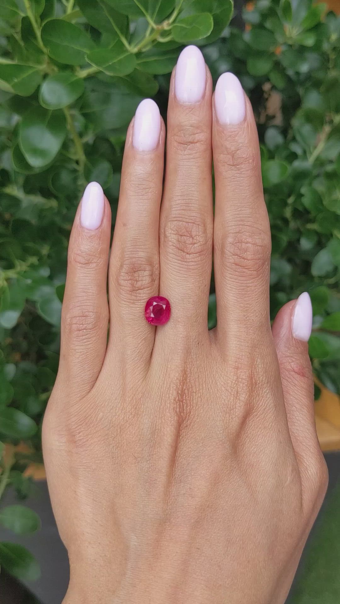 3.03 Ct. Pinkish Red Ruby from Burma (Myanmar) Size Video