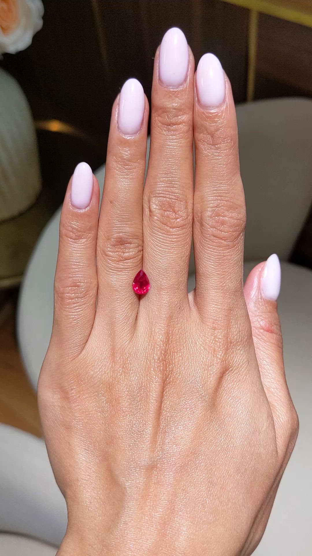 1.45 Ct. Pinkish Red Ruby from Burma (Myanmar) Size Video