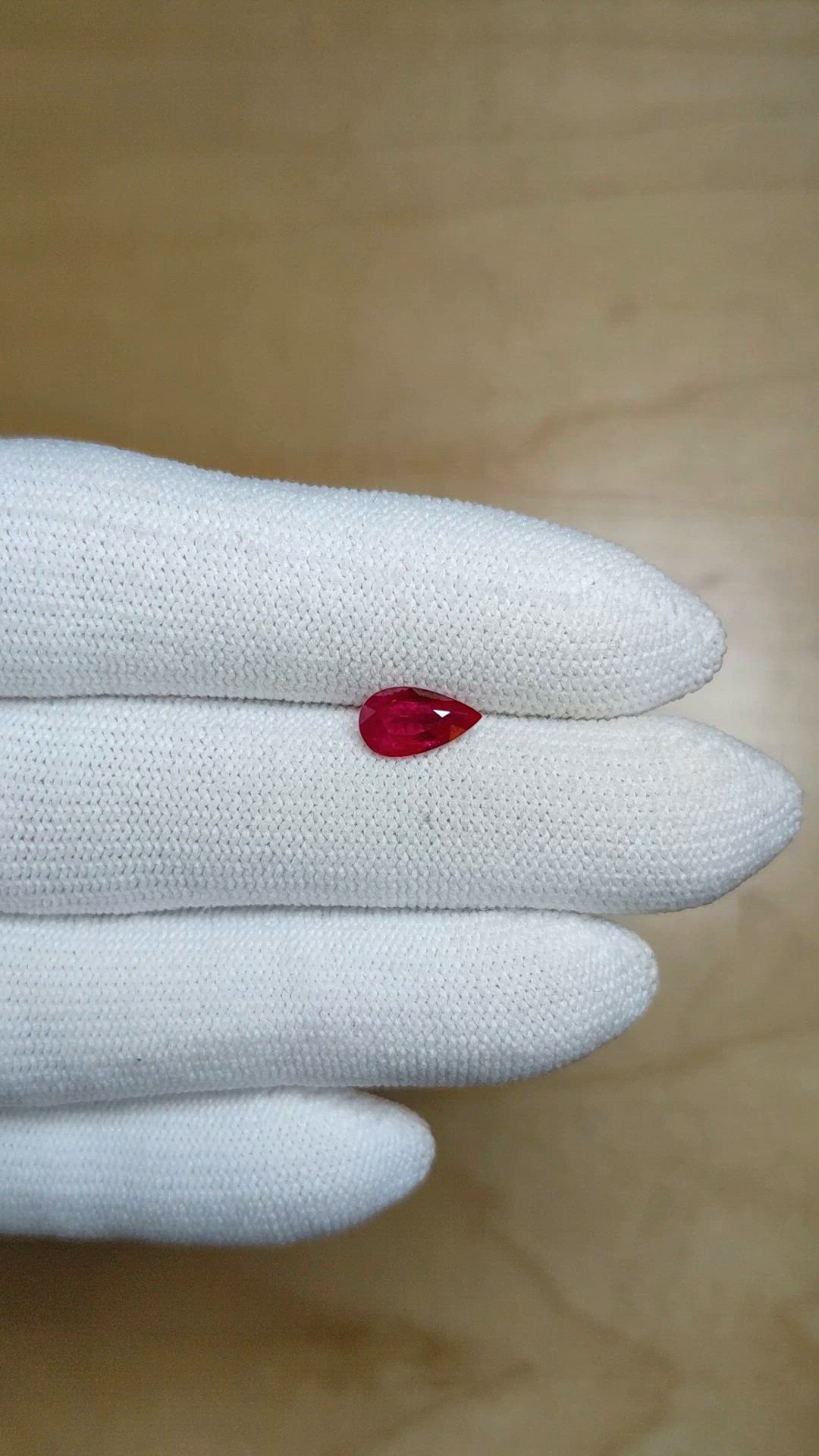 1.02 Ct. Pinkish Red Ruby from Burma (Myanmar) Size Video