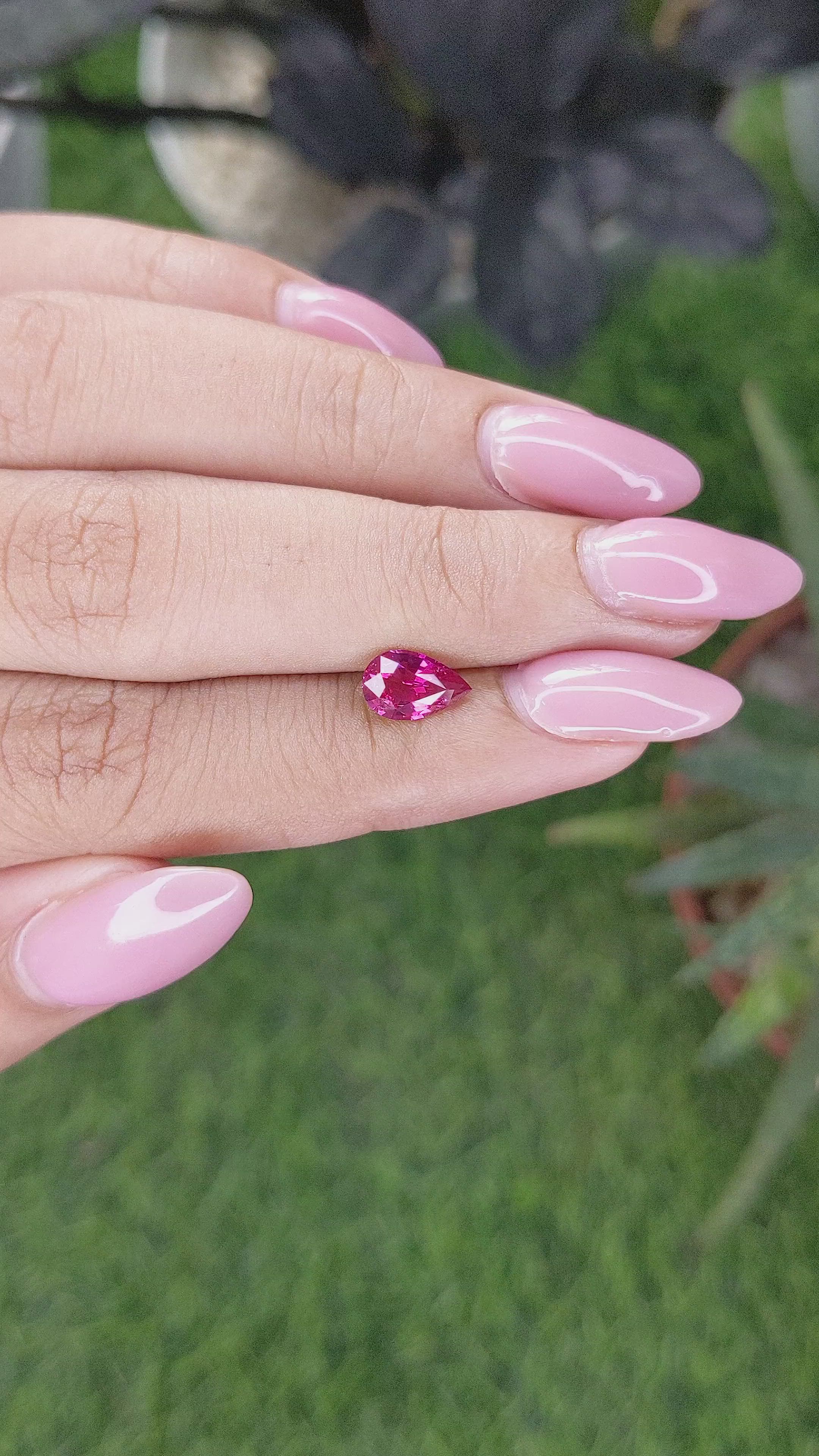 1.03 Ct. Pinkish Red Ruby from Mozambique Size Video