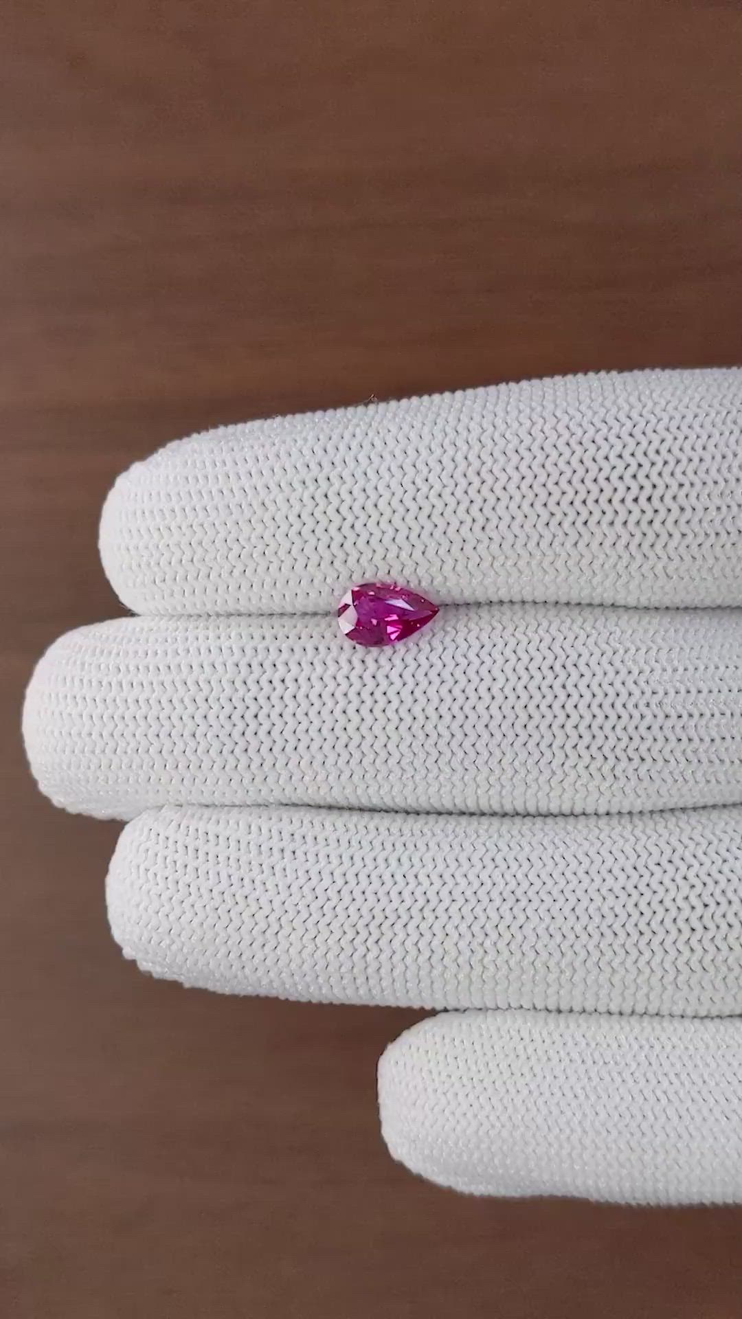 1.03 Ct. Pinkish Red Ruby from Mozambique Size Video