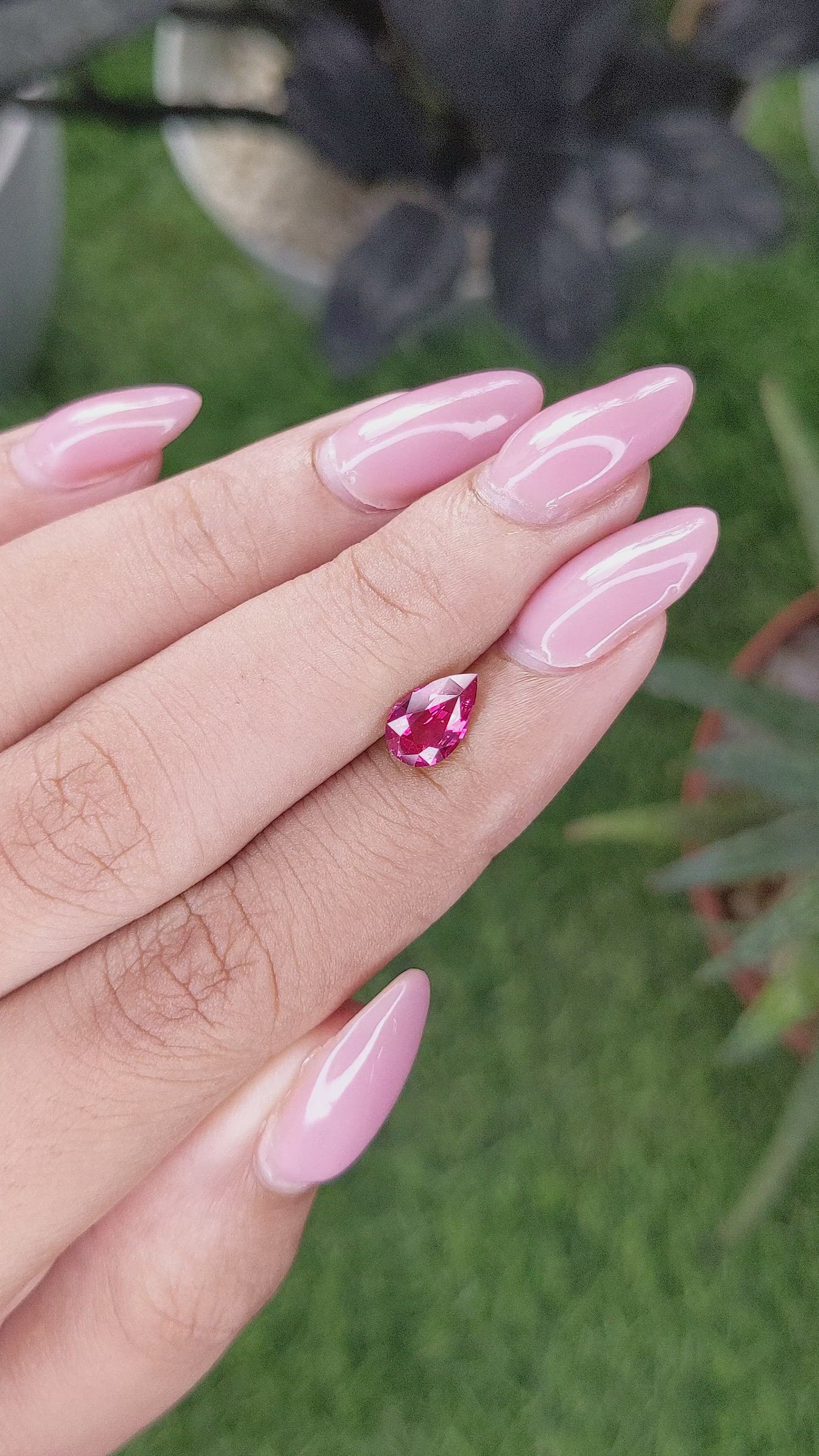 1.03 Ct. Pinkish Red Ruby from Mozambique Size Video