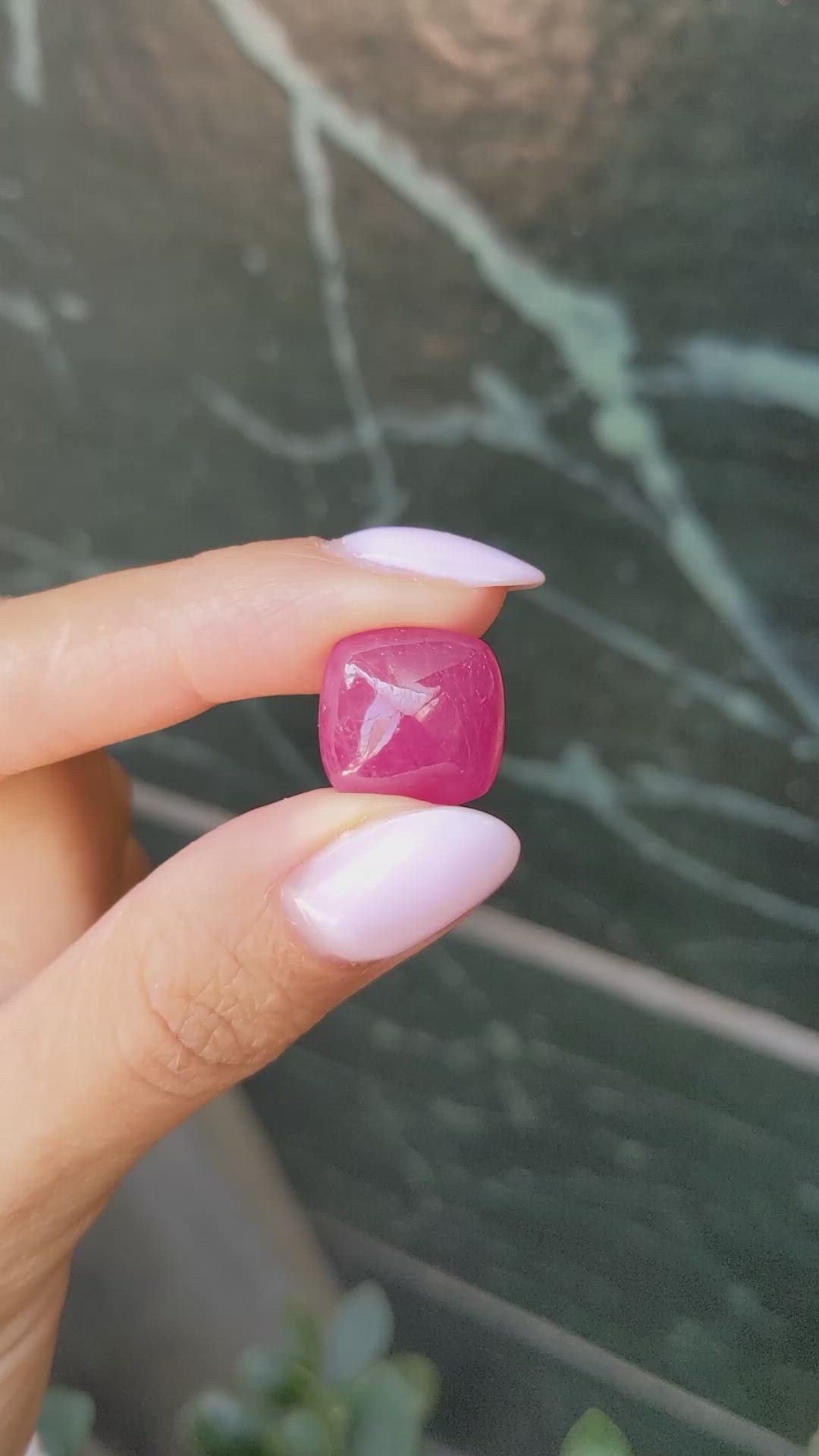 18.57 Ct. Purplish Red Cabochon Ruby from Ceylon (Sri Lanka) Size Video