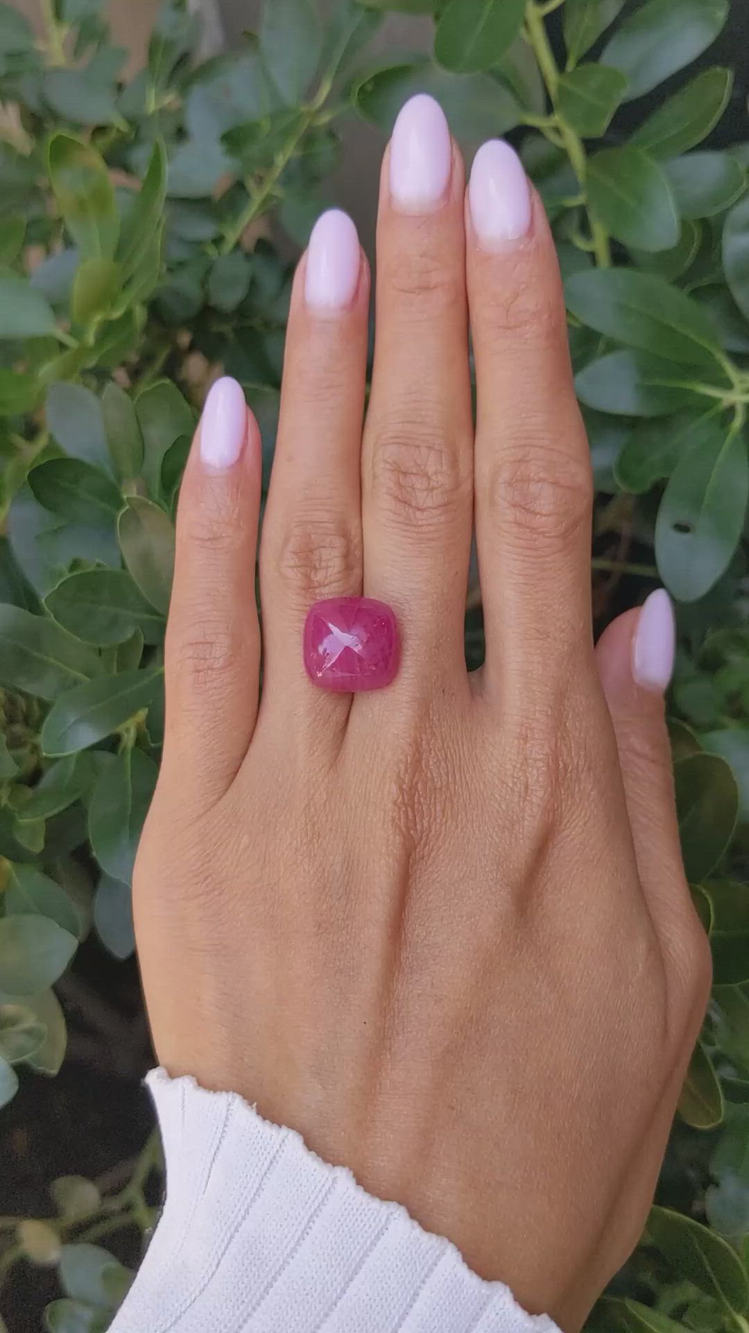 18.57 Ct. Purplish Red Cabochon Ruby from Ceylon (Sri Lanka) Size Video