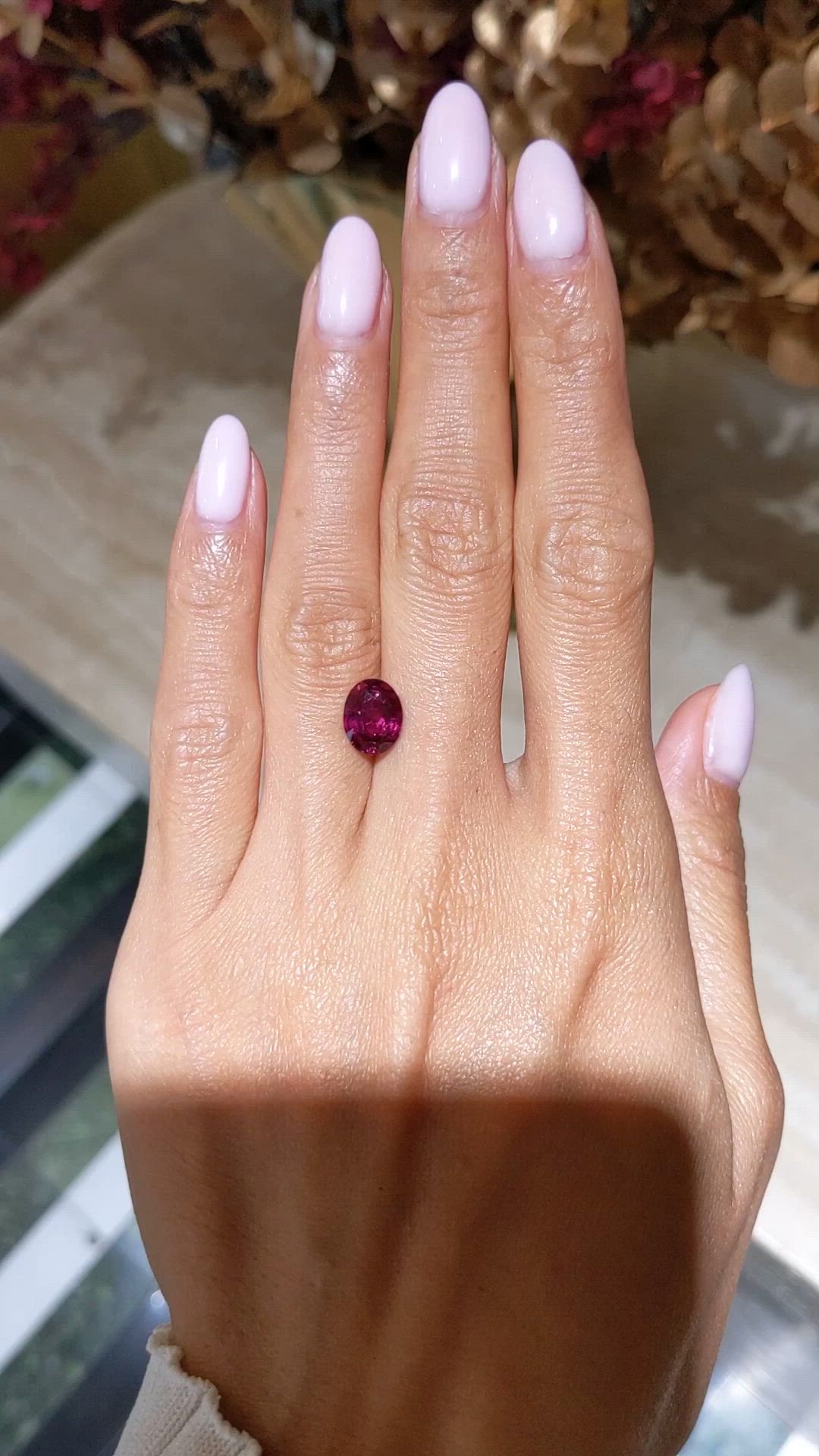 3.01 Ct. Purplish Red Ruby from Mozambique Size Video