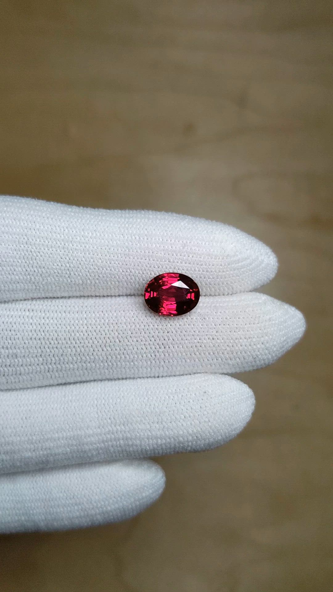 3.01 Ct. Purplish Red Ruby from Mozambique Size Video