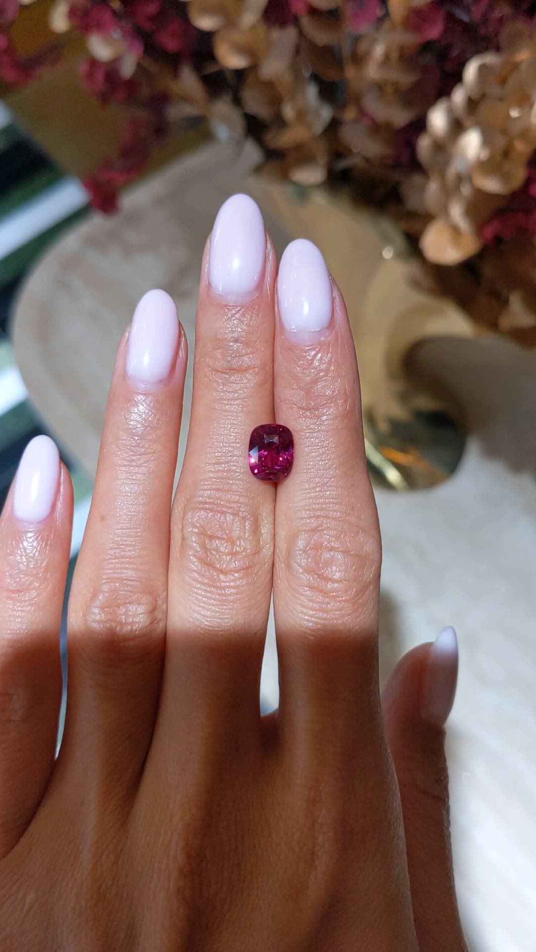 3.03 Ct. Purplish Red Ruby from Mozambique Size Video