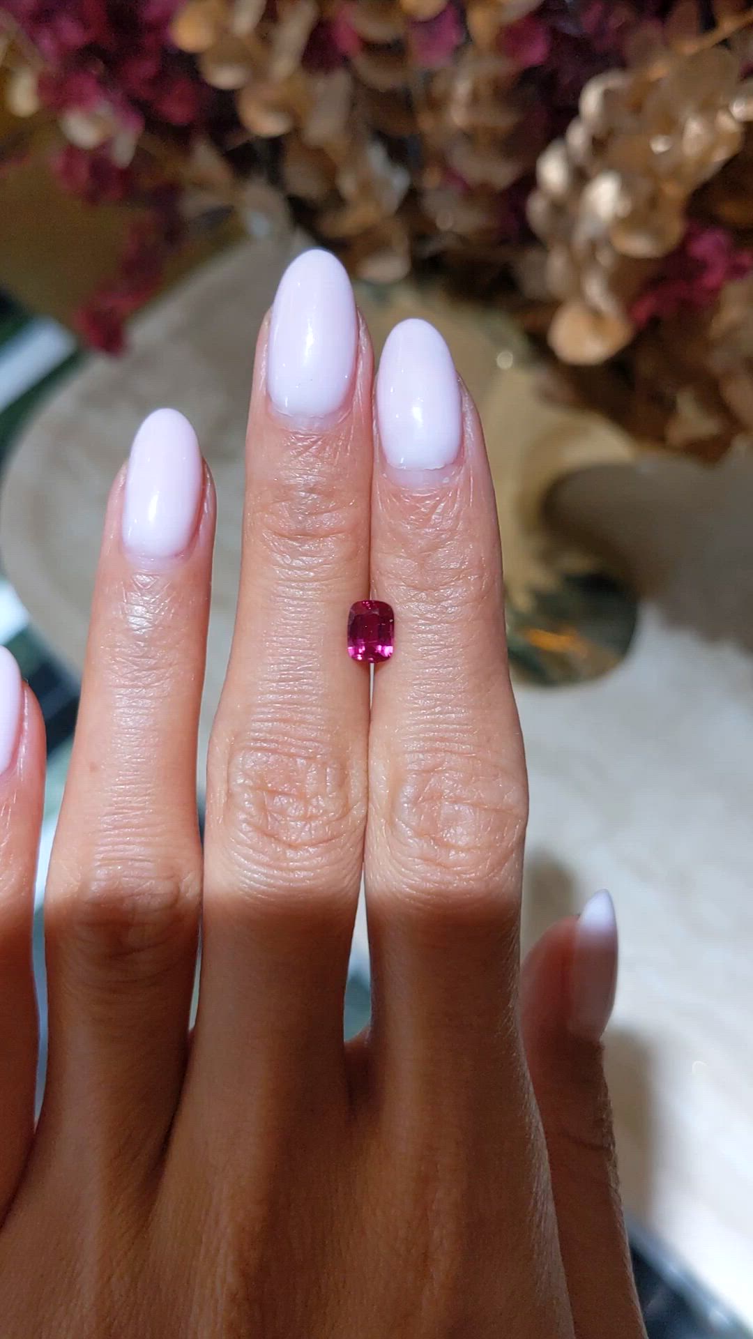 1.01 Ct. Pinkish Red Ruby from Mozambique Size Video