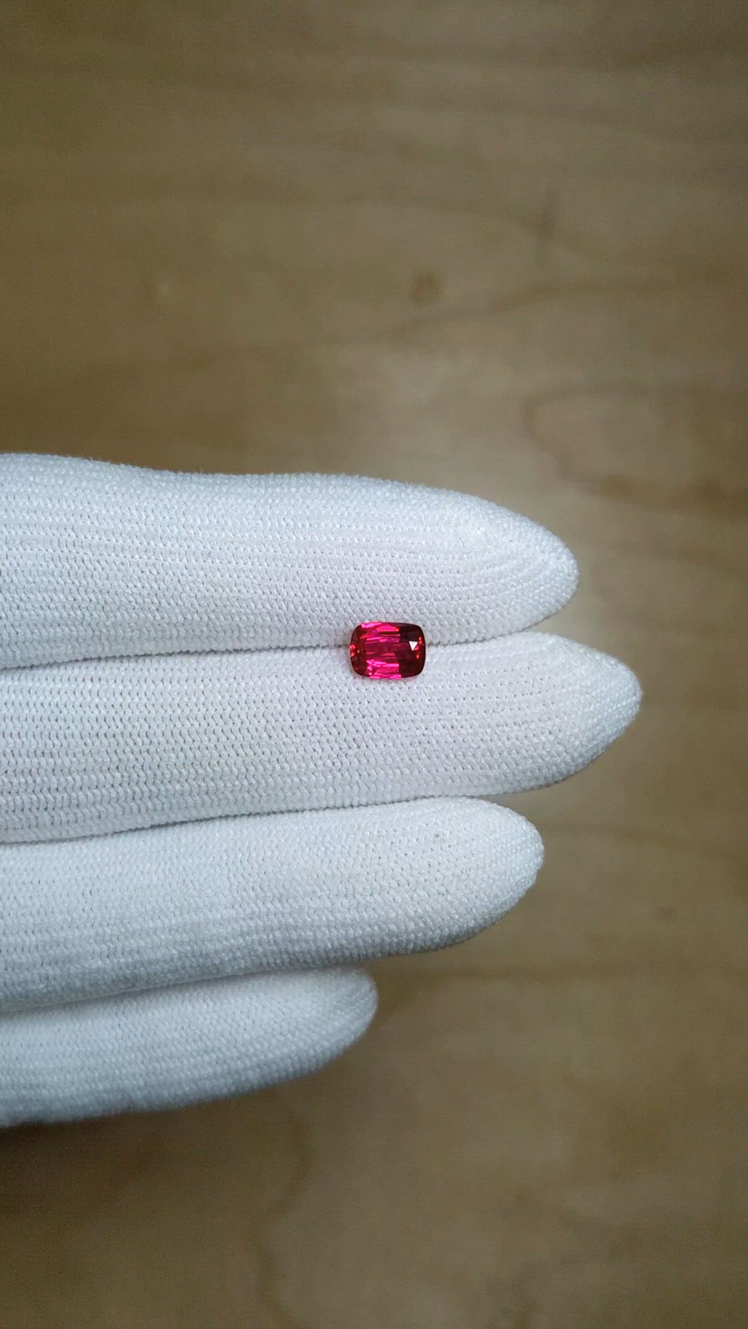 1.01 Ct. Pinkish Red Ruby from Mozambique Size Video