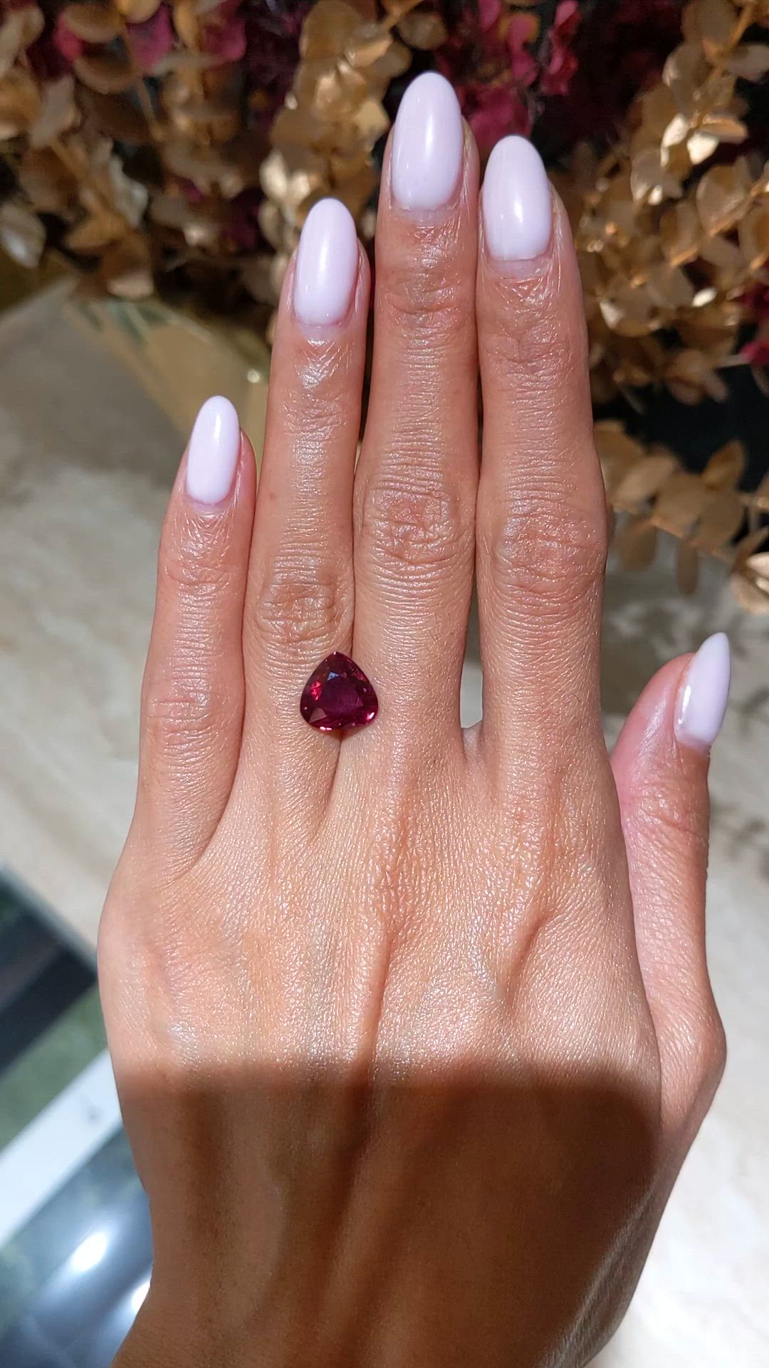 4.12 Ct. Purplish Red Ruby from Thailand Size Video
