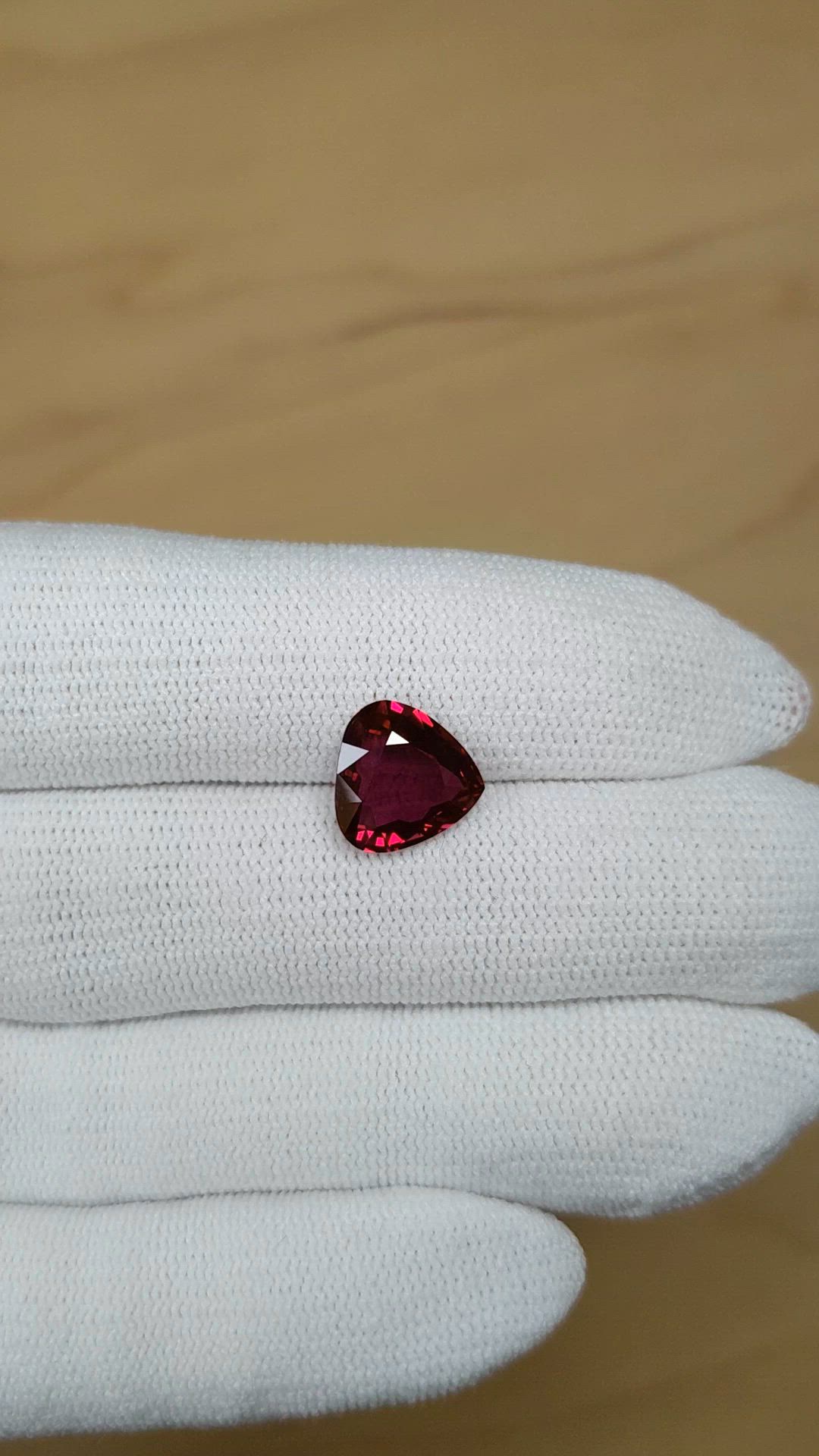 4.12 Ct. Purplish Red Ruby from Thailand Size Video