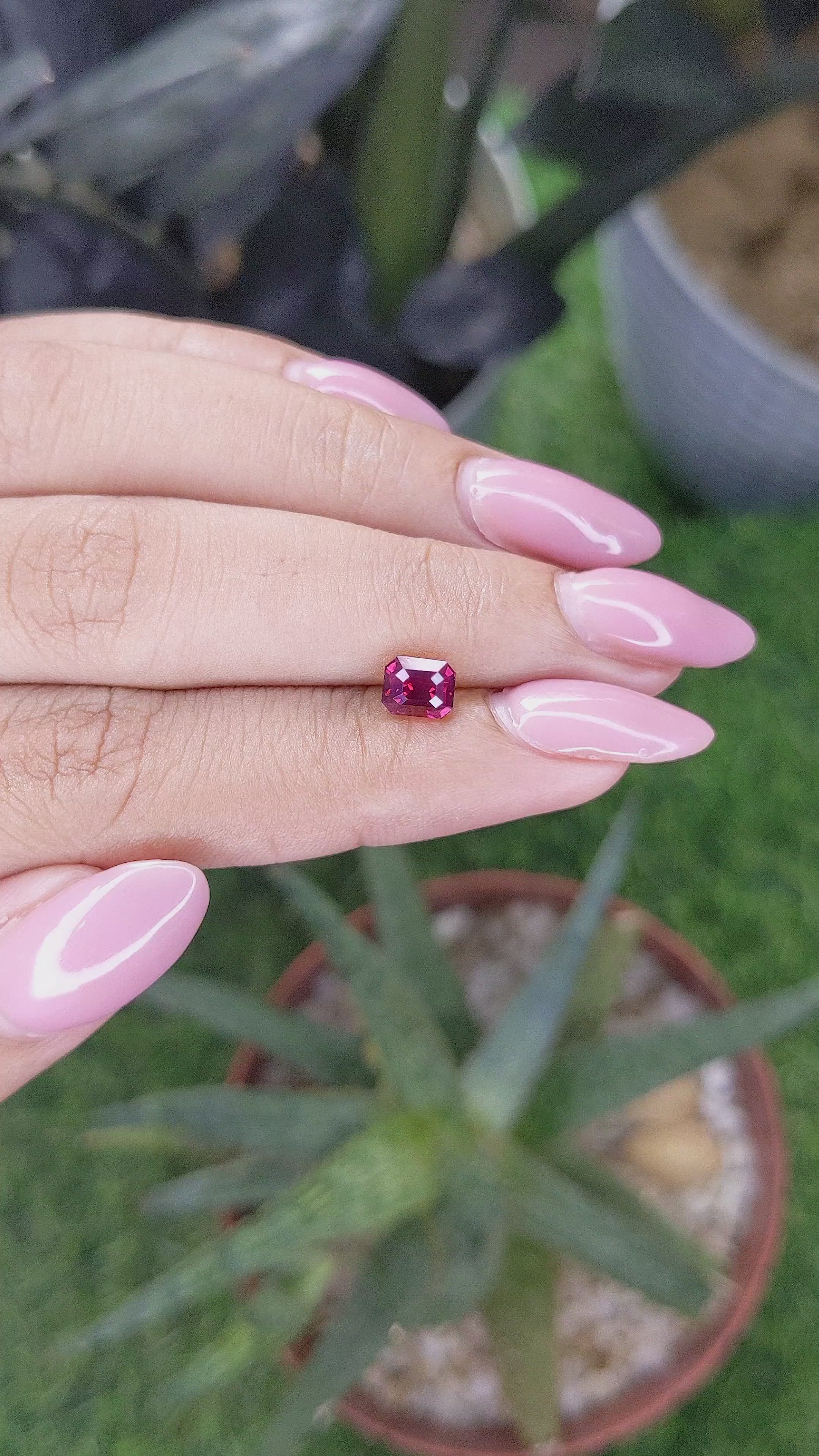 1.13 Ct. Purplish Red Ruby from Madagascar Size Video