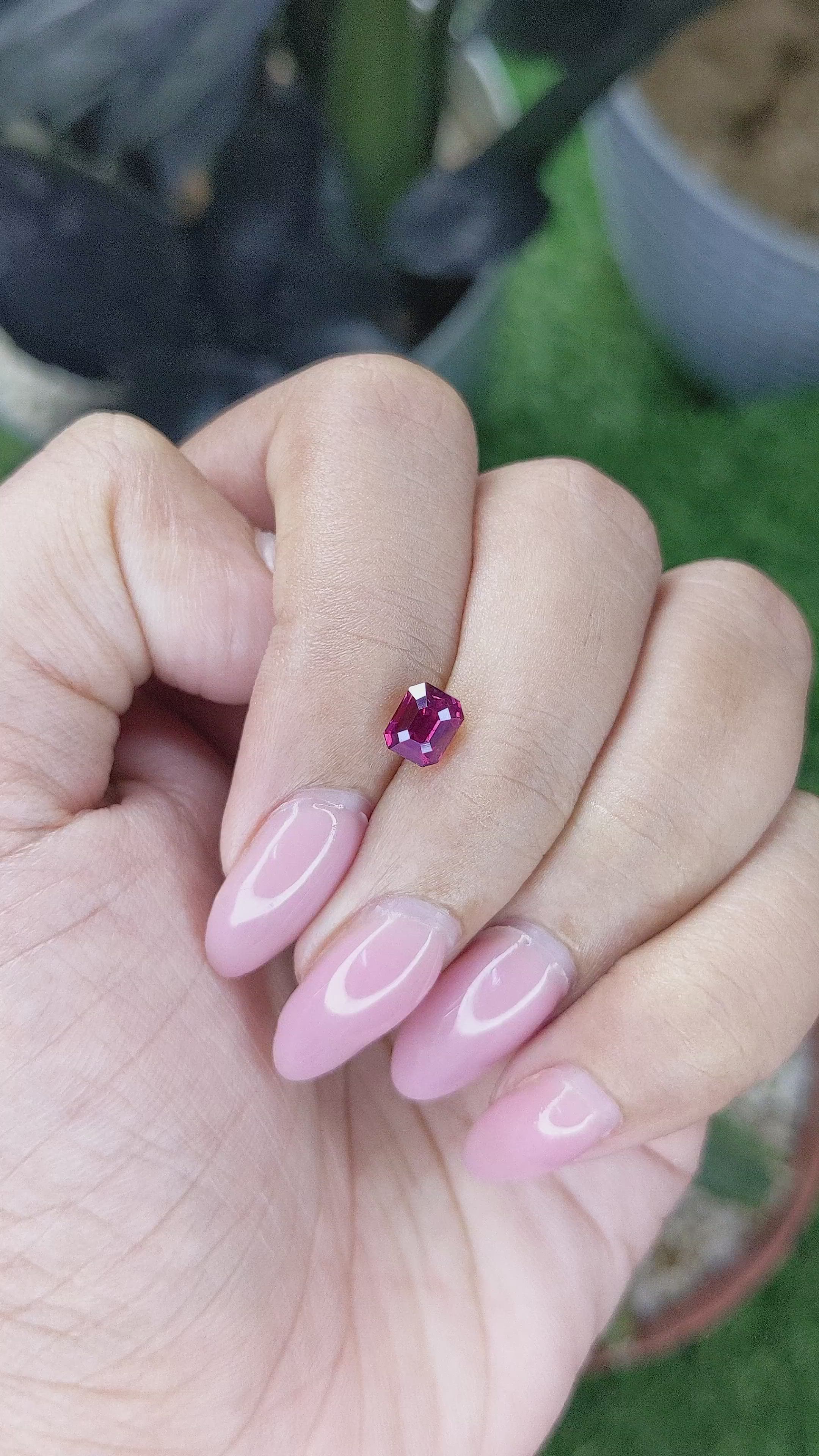 1.13 Ct. Purplish Red Ruby from Madagascar Size Video