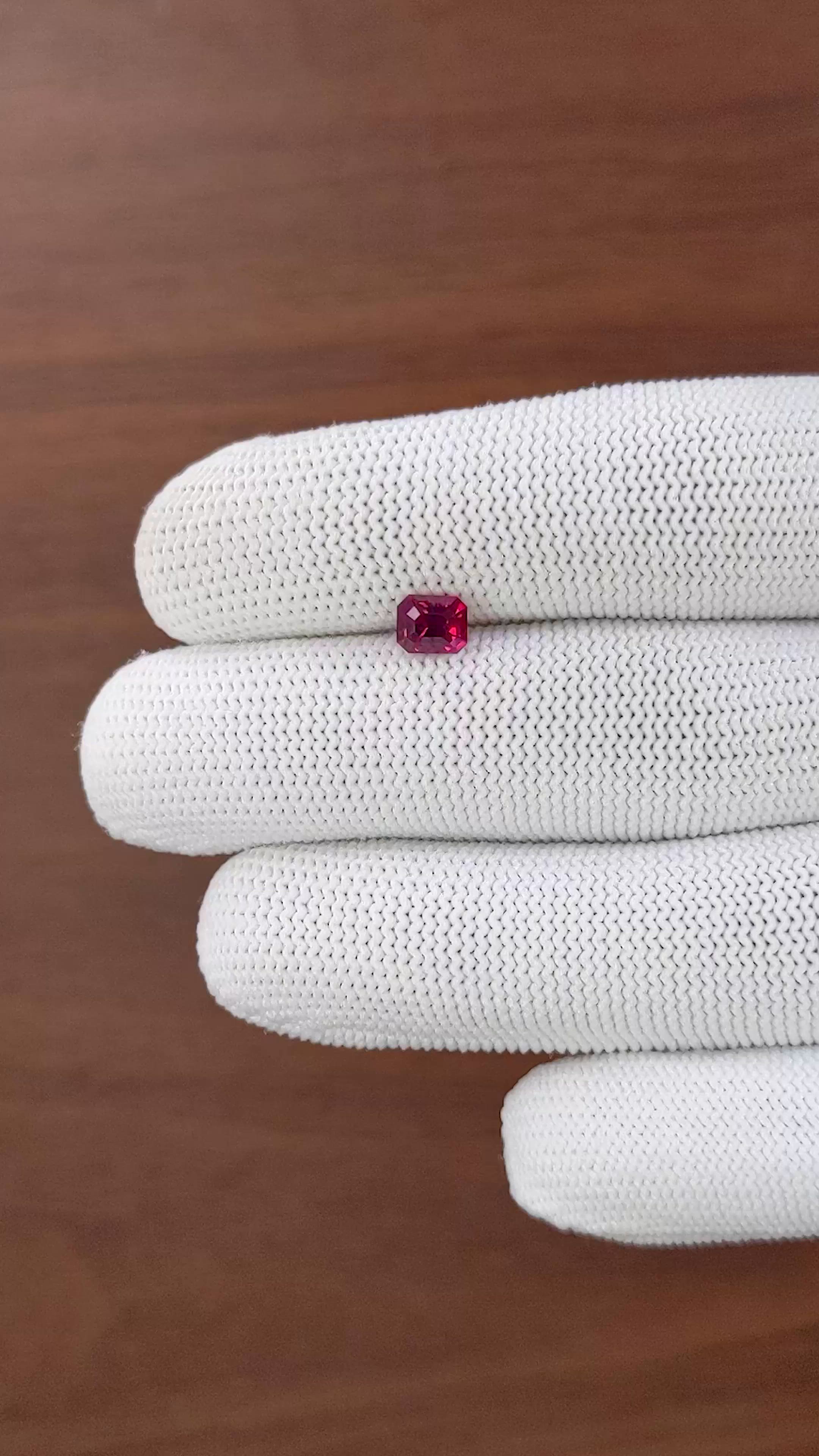 1.13 Ct. Purplish Red Ruby from Madagascar Size Video