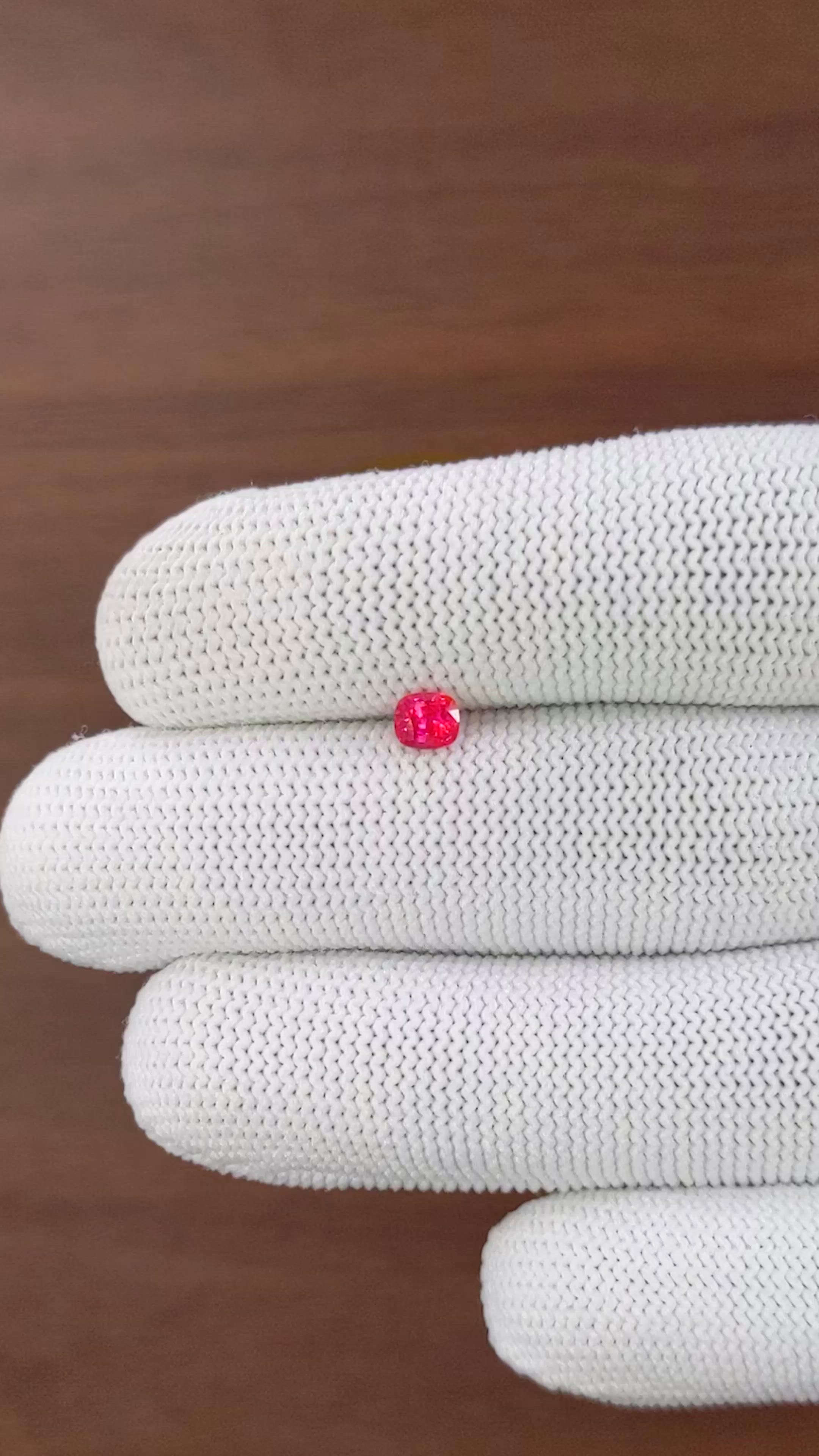 0.48 Ct. Pinkish Red Ruby from Tanzania Size Video
