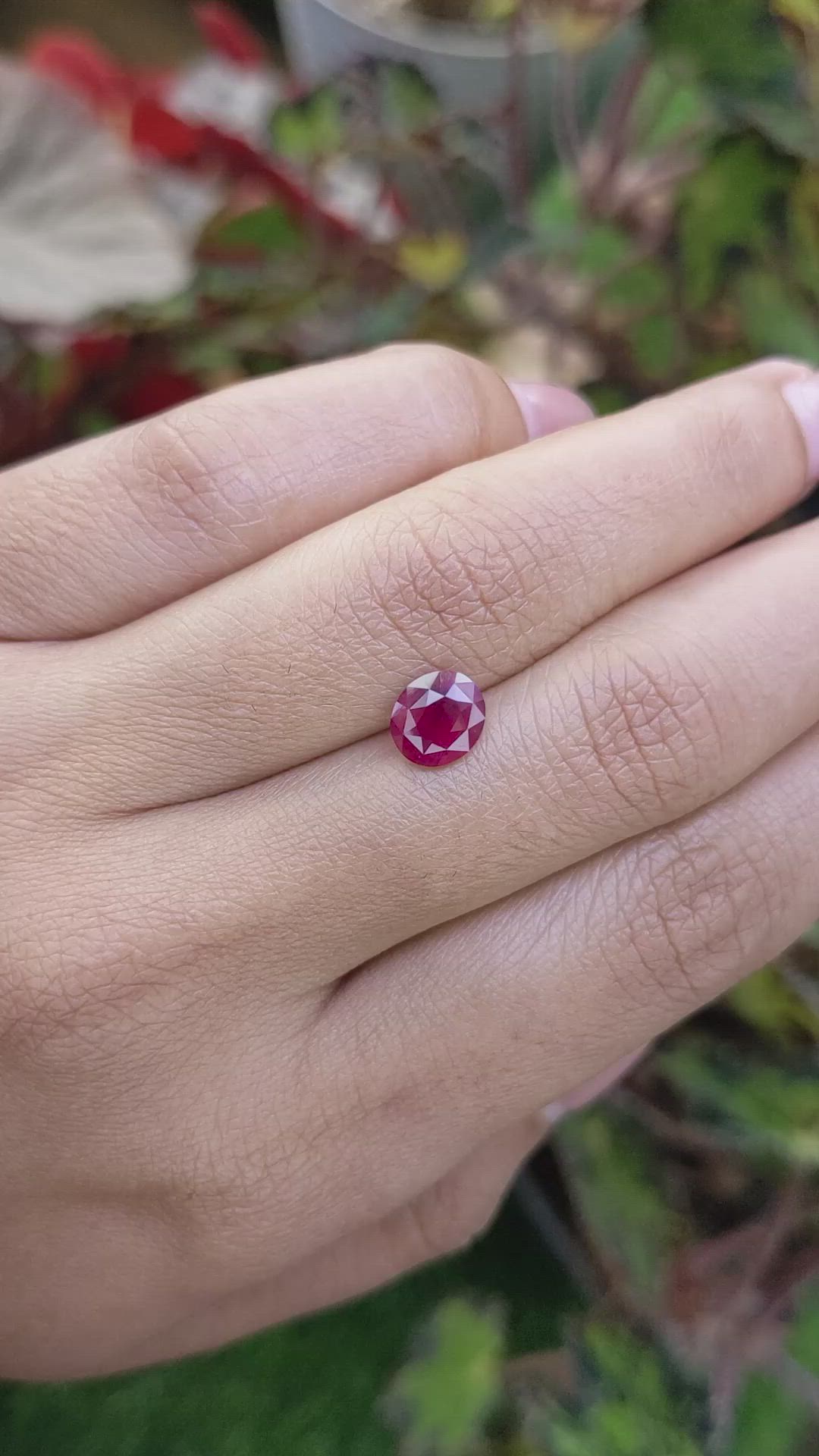1.52 Ct. Purplish Red Ruby from Ceylon (Sri Lanka) Size Video