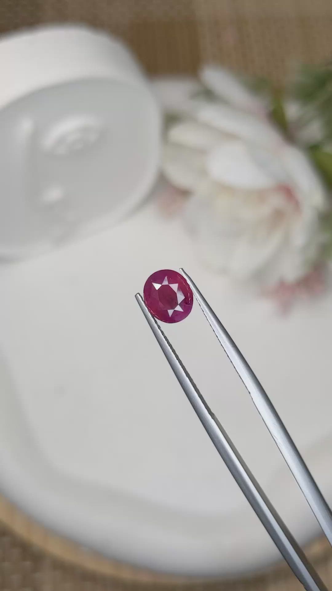 1.52 Ct. Purplish Red Ruby from Ceylon (Sri Lanka) Size Video