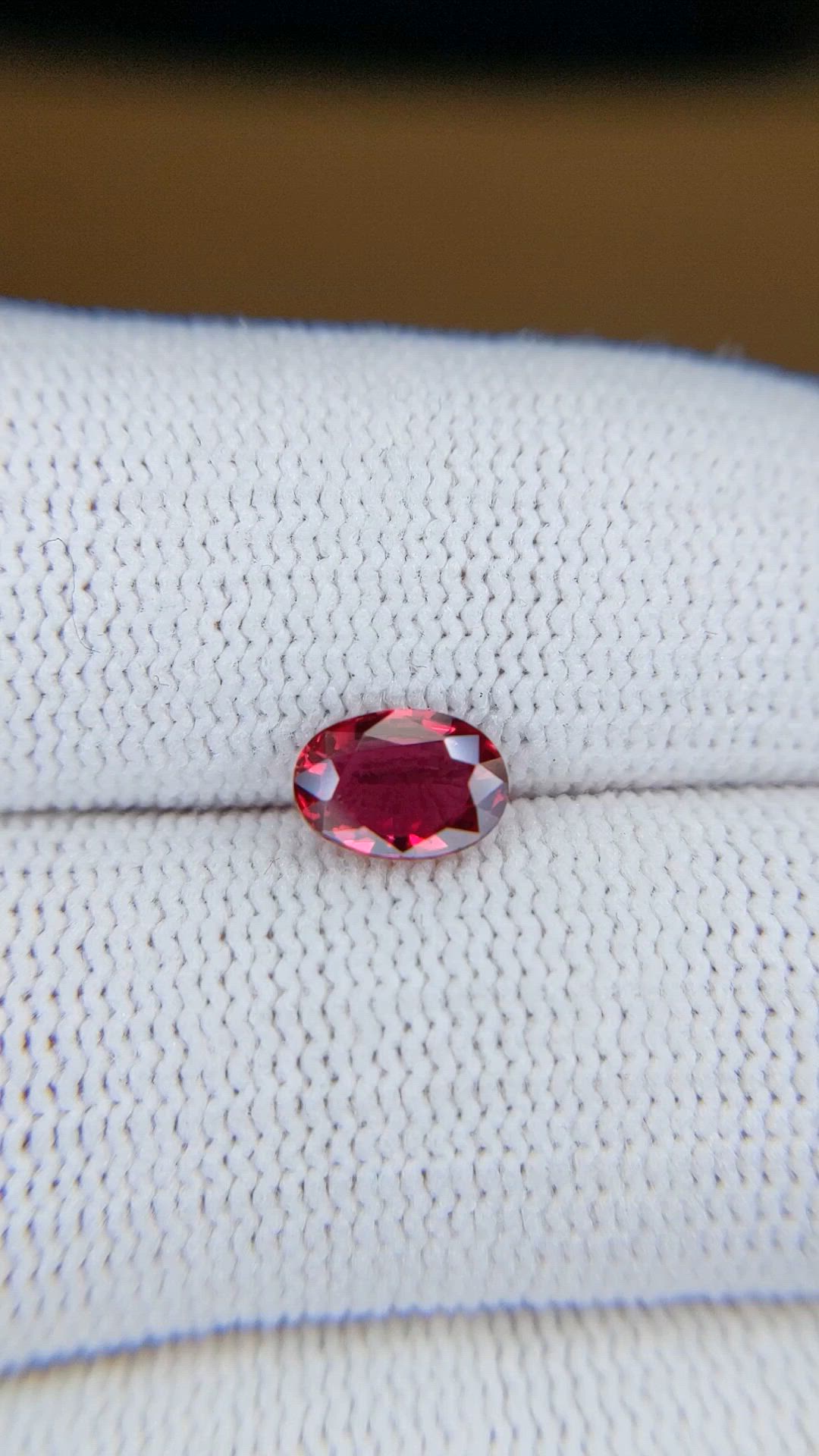 1.03 Ct. Pinkish Red Ruby from Mozambique Size Video