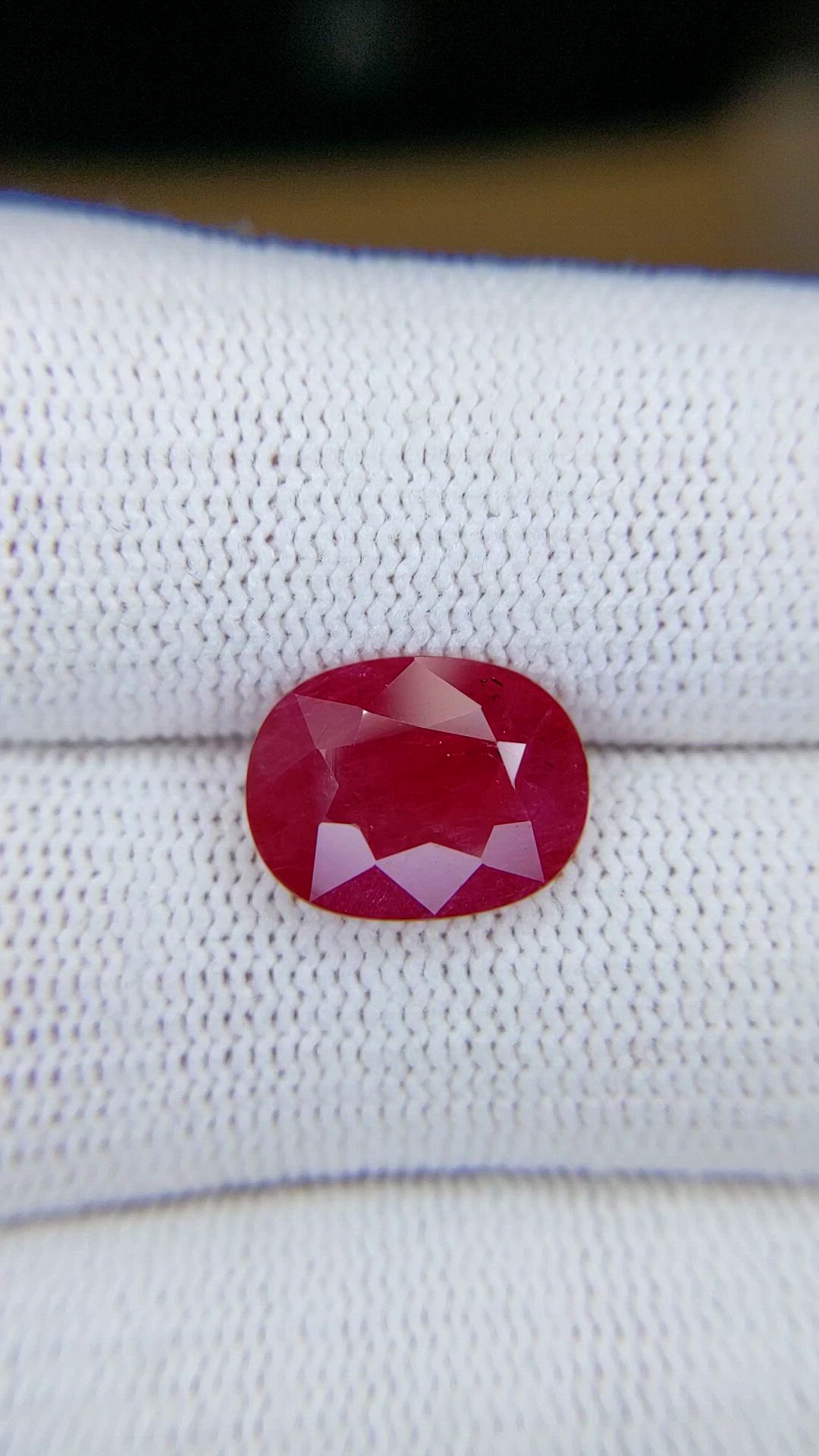 4.16 Ct. Pinkish Red Ruby from Mozambique Size Video