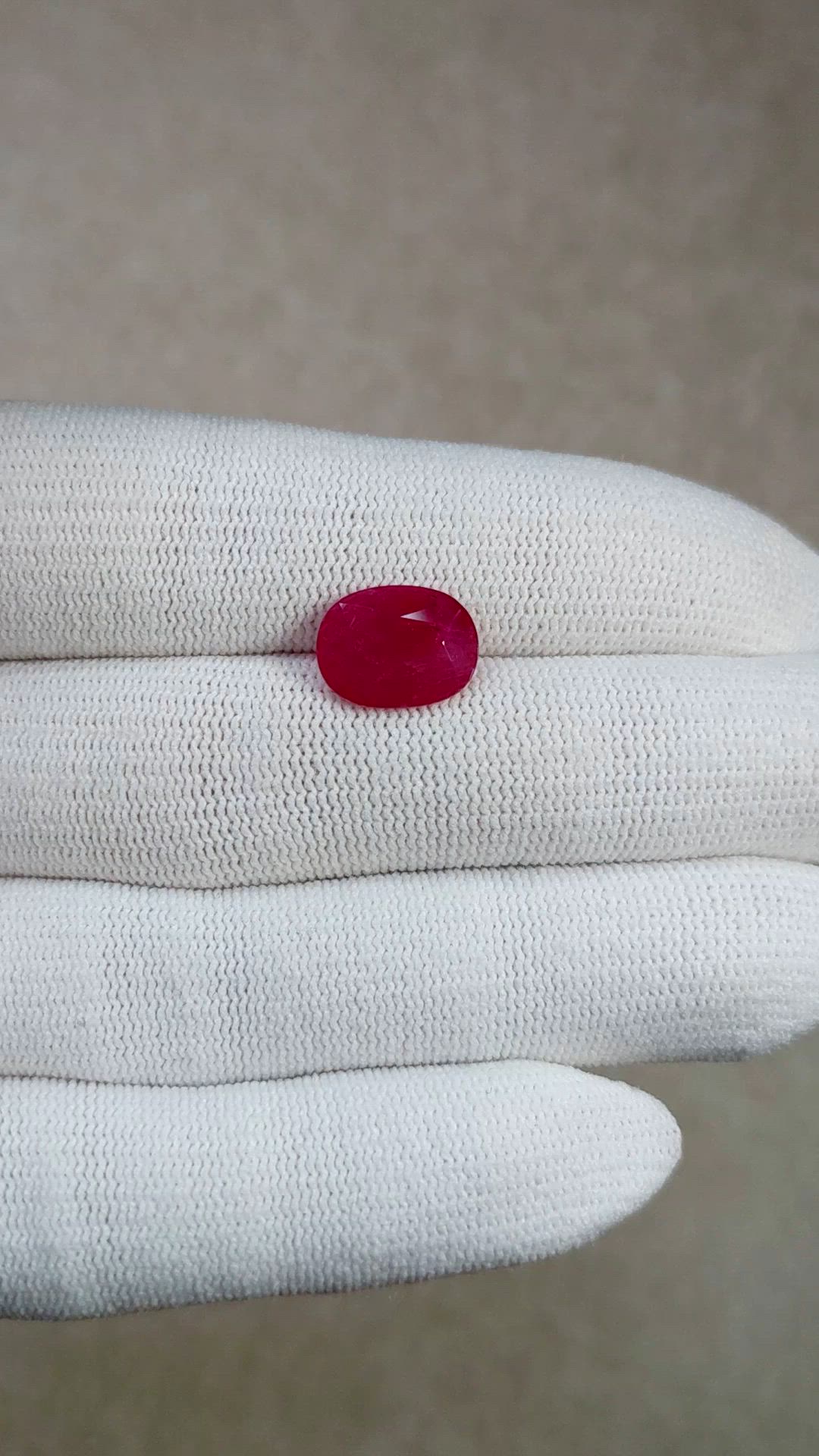 4.16 Ct. Pinkish Red Ruby from Mozambique Size Video