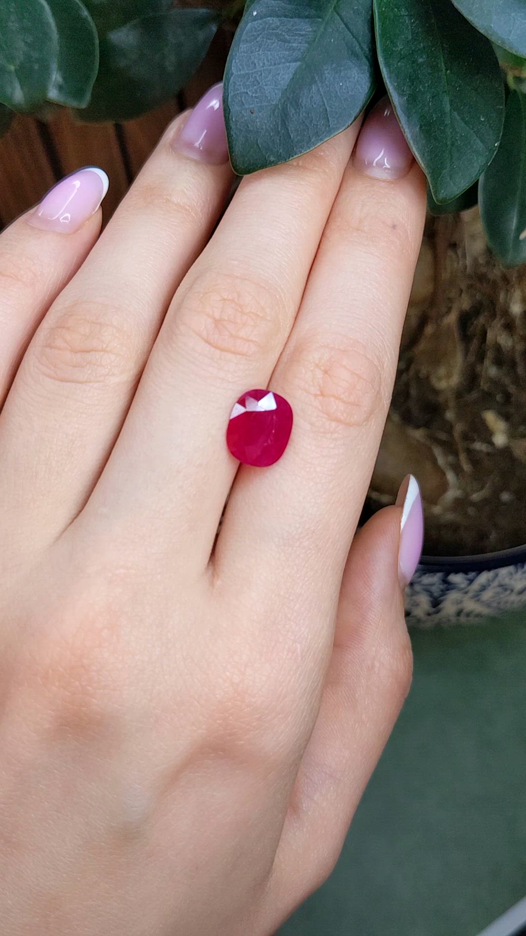 3.90 Ct. Pinkish Red Ruby from Mozambique Size Video