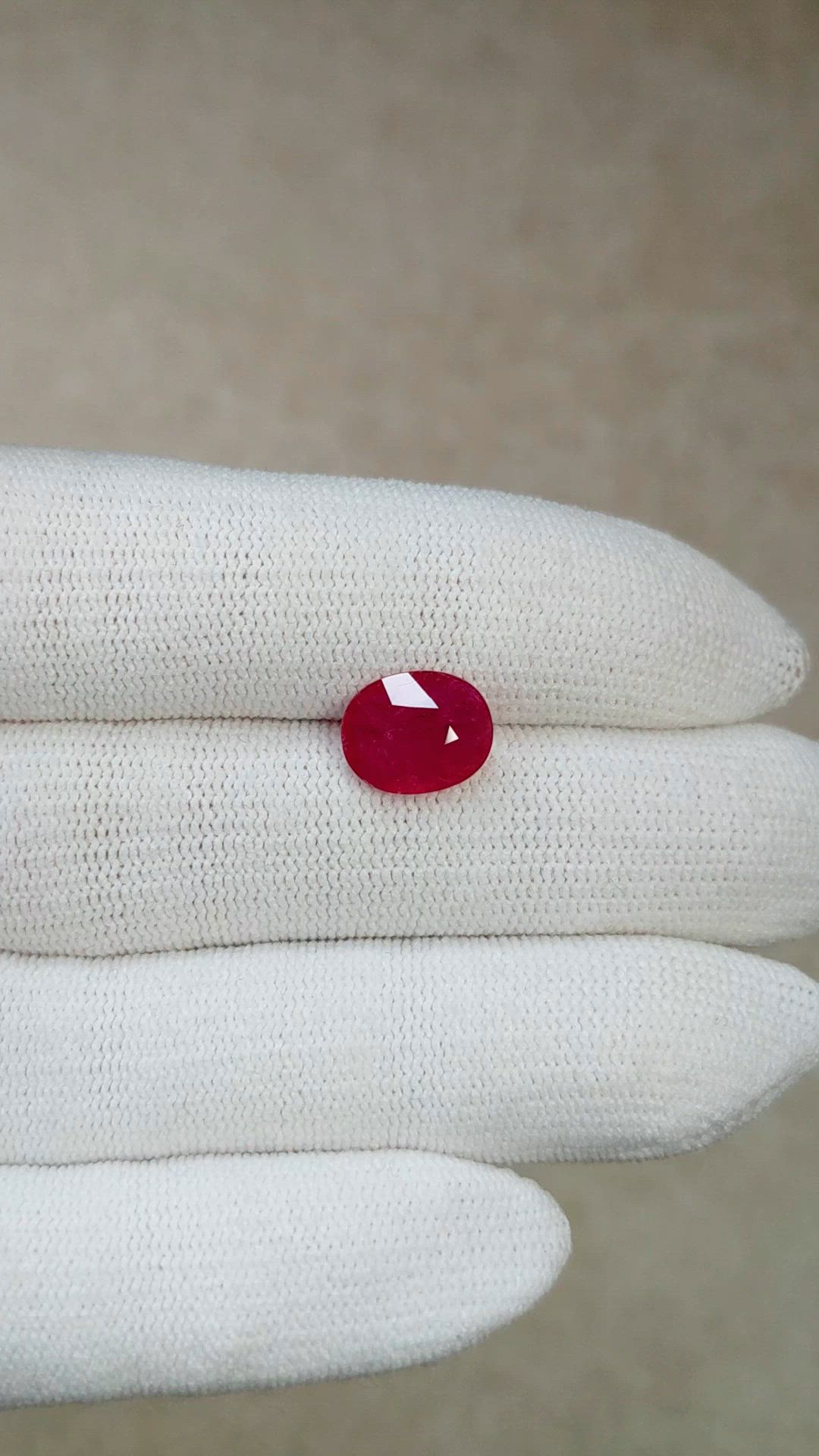 3.11 Ct. Pinkish Red Ruby from Mozambique Size Video