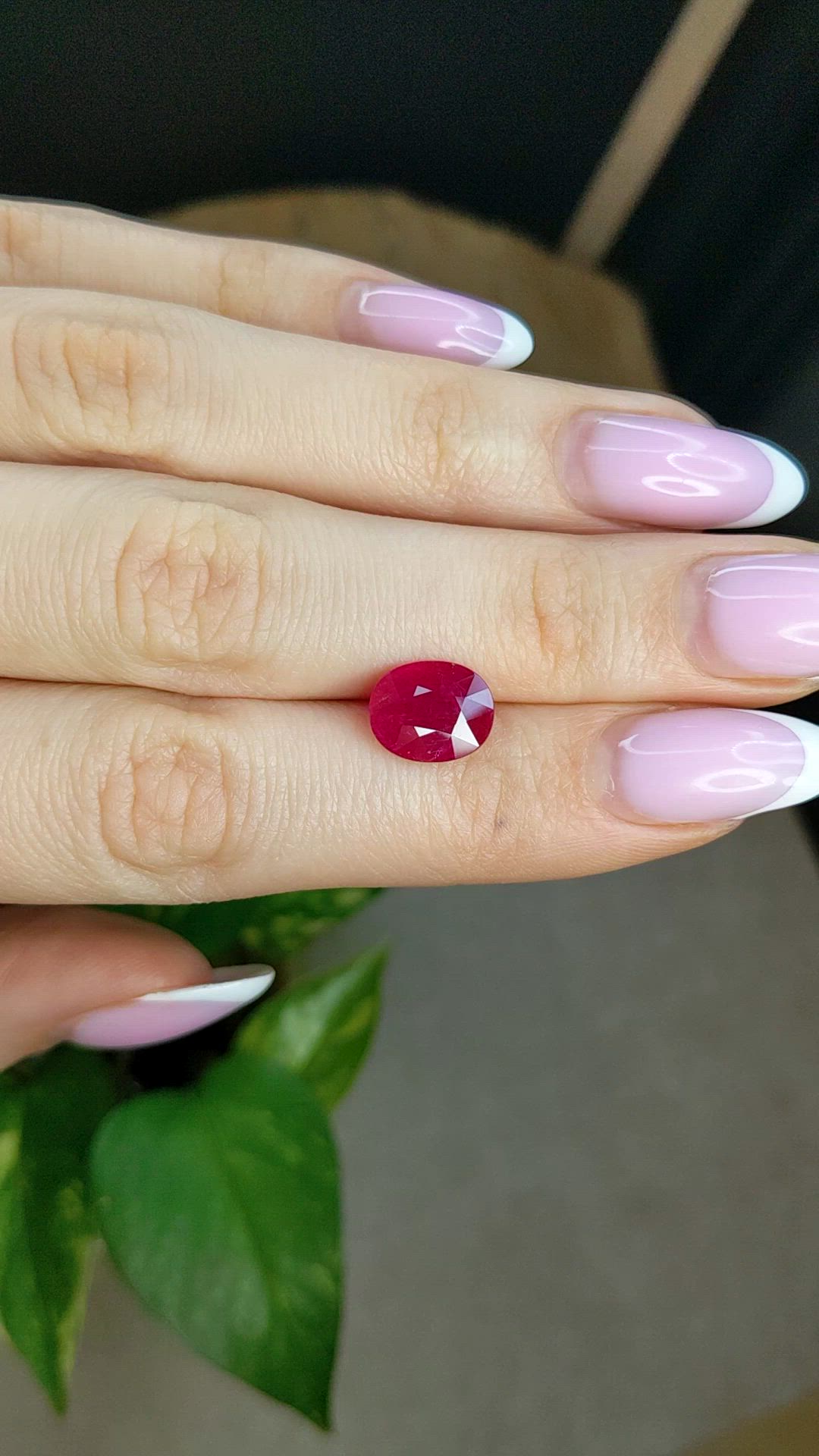 3.11 Ct. Pinkish Red Ruby from Mozambique Size Video