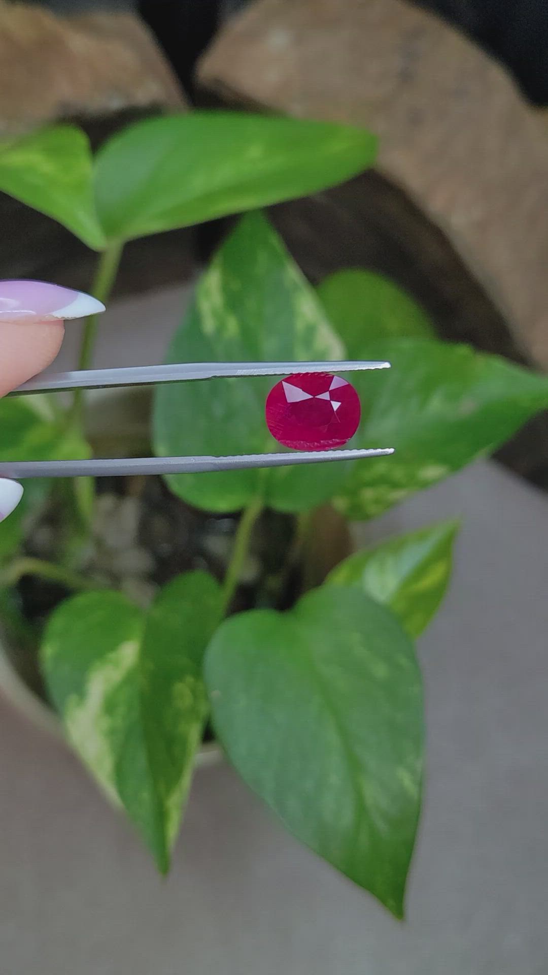 3.62 Ct. Pinkish Red Ruby from Mozambique Size Video