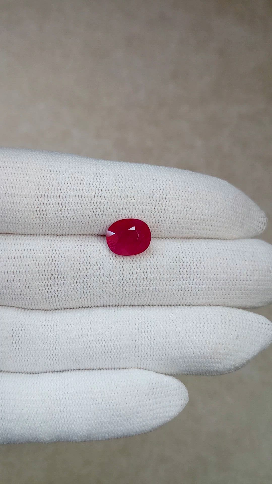 3.62 Ct. Pinkish Red Ruby from Mozambique Size Video