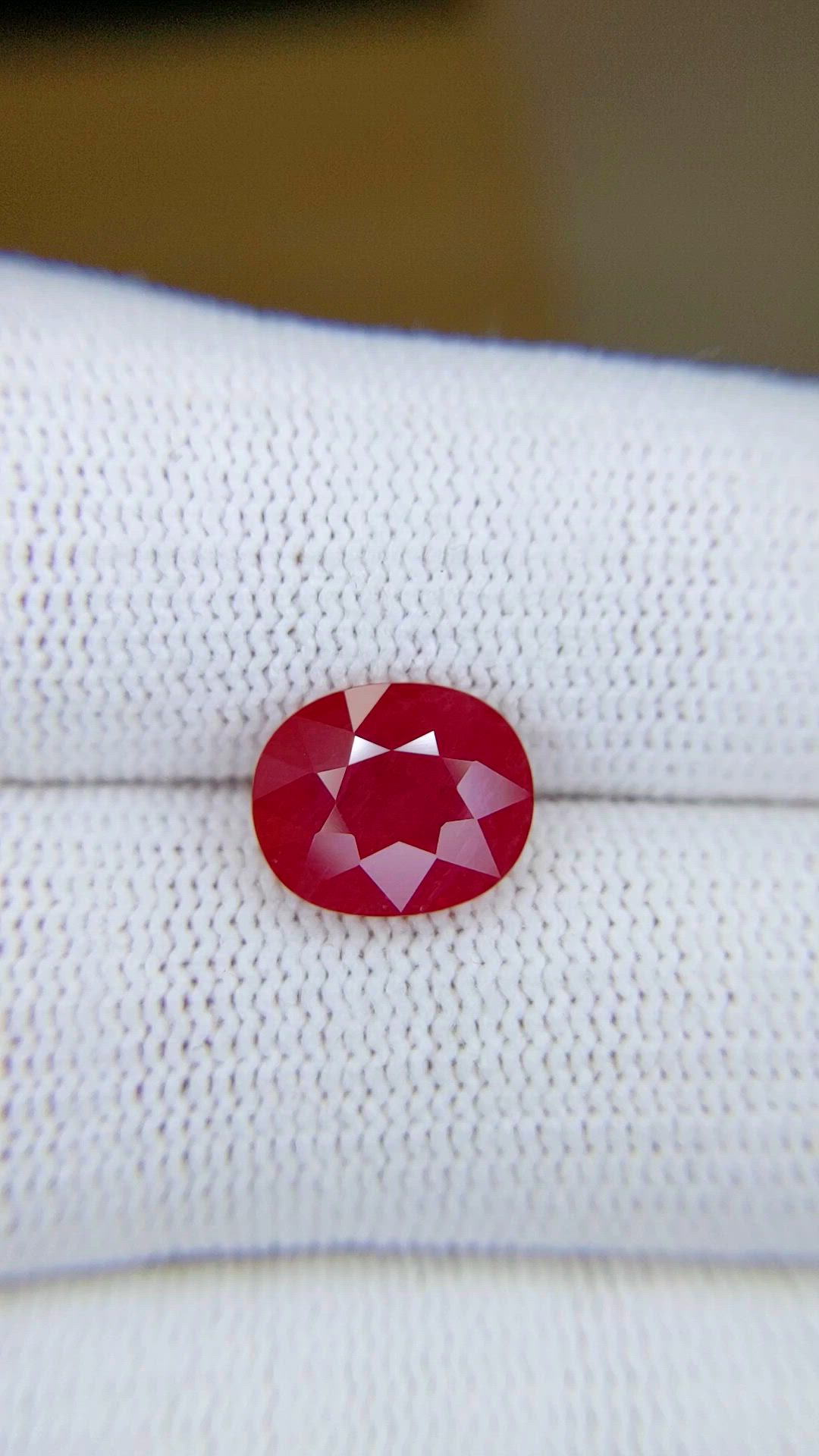 3.62 Ct. Pinkish Red Ruby from Mozambique Size Video