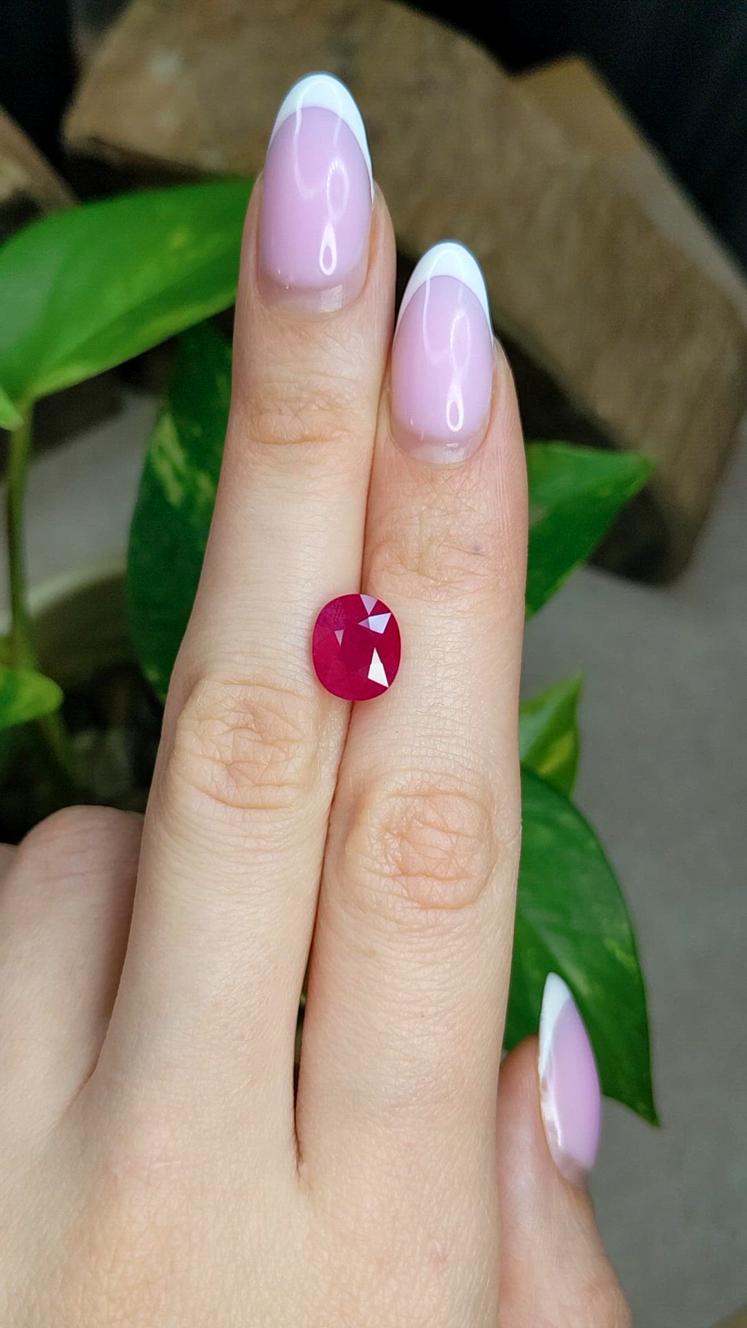 3.62 Ct. Pinkish Red Ruby from Mozambique Size Video