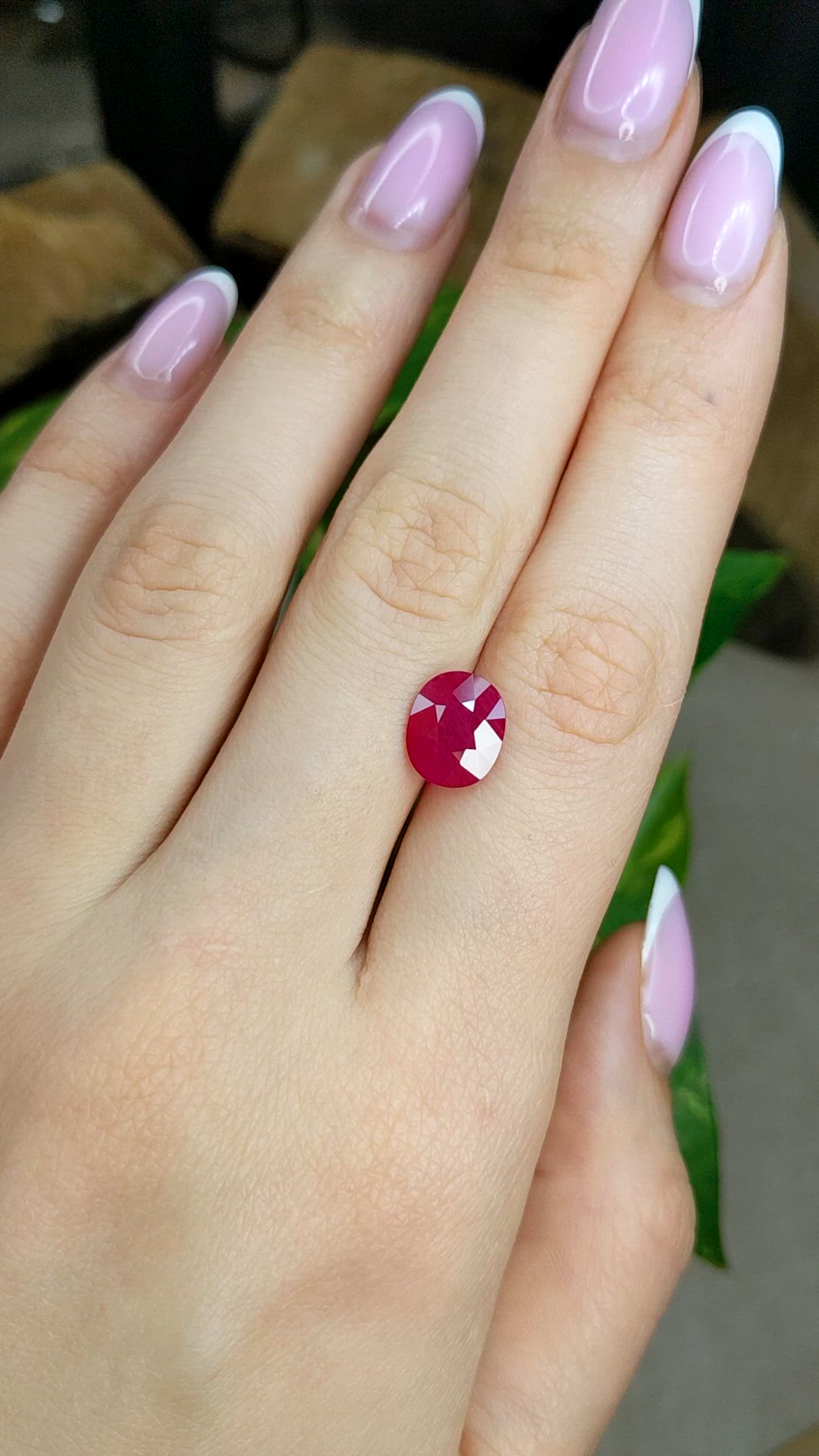 3.62 Ct. Pinkish Red Ruby from Mozambique Size Video