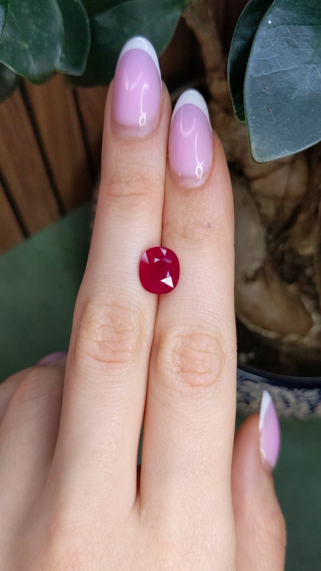3.69 Ct. Pinkish Red Ruby from Mozambique Size Video