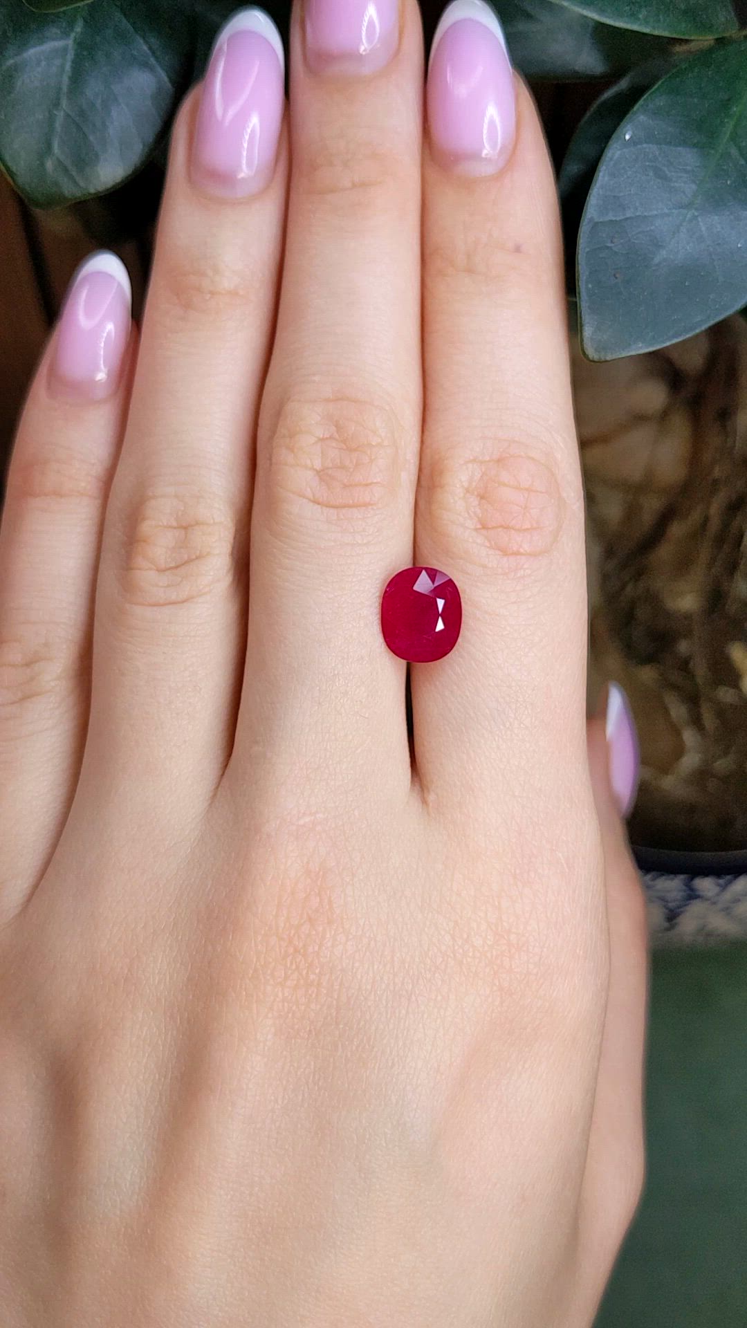 3.69 Ct. Pinkish Red Ruby from Mozambique Size Video