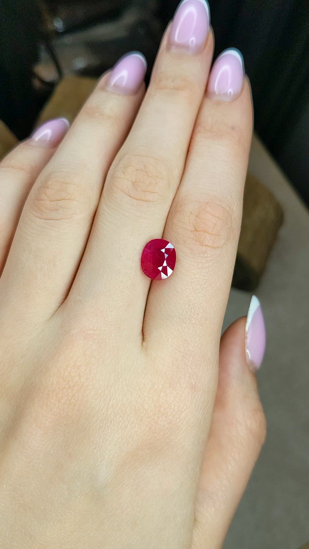 3.42 Ct. Ruby from Mozambique Size Video
