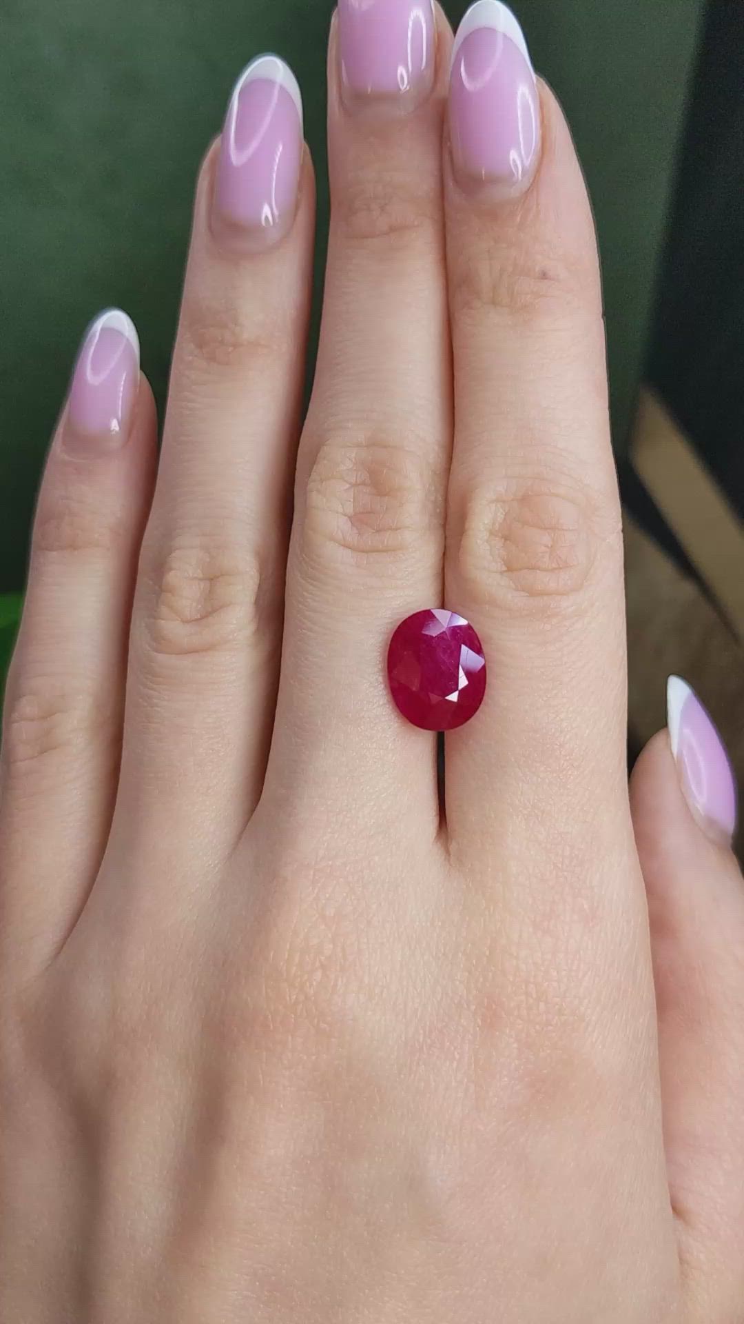 5.63 Ct. Pinkish Red Ruby from Mozambique Size Video