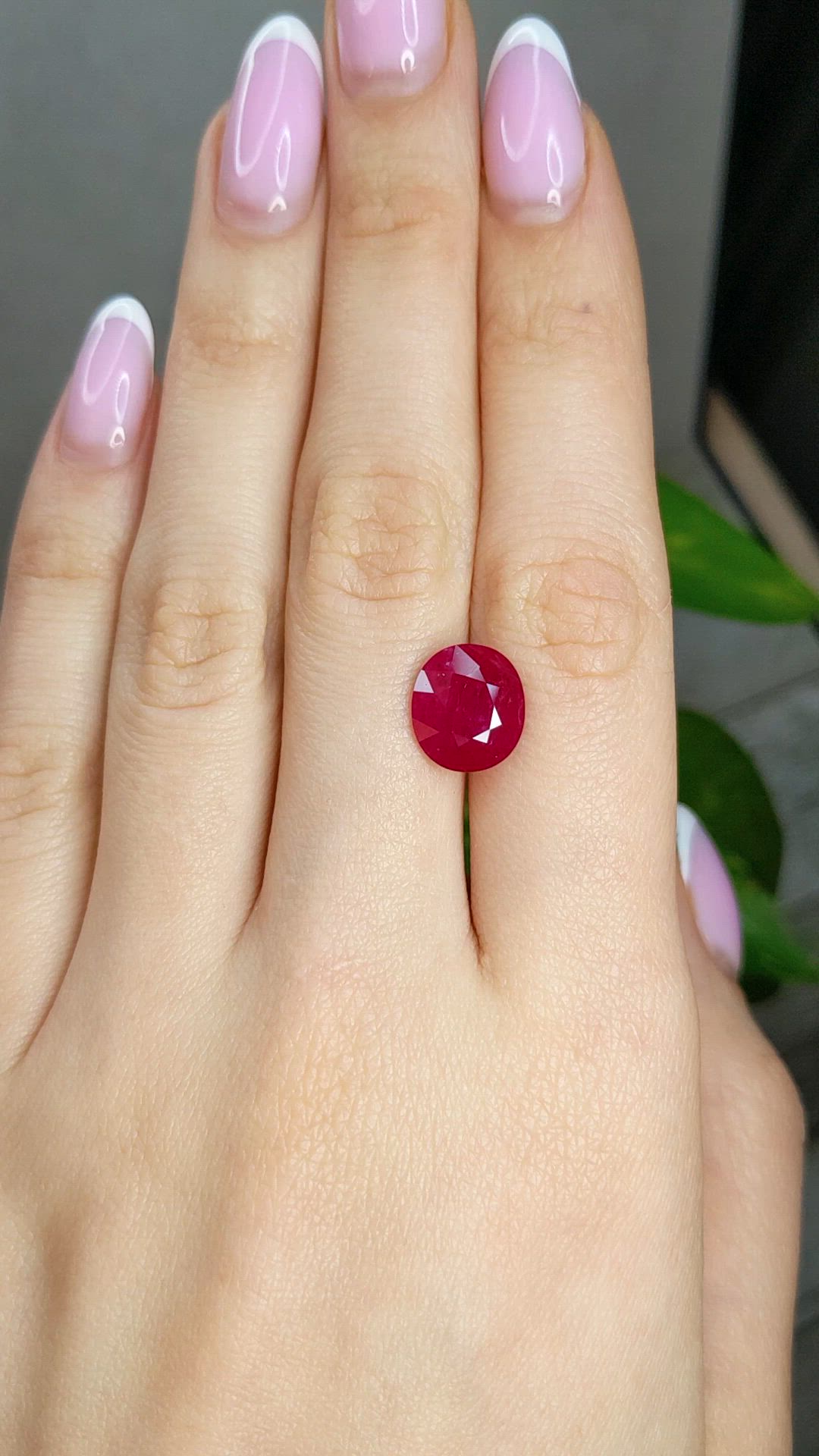 5.83 Ct. Purplish Red Ruby from Mozambique Size Video
