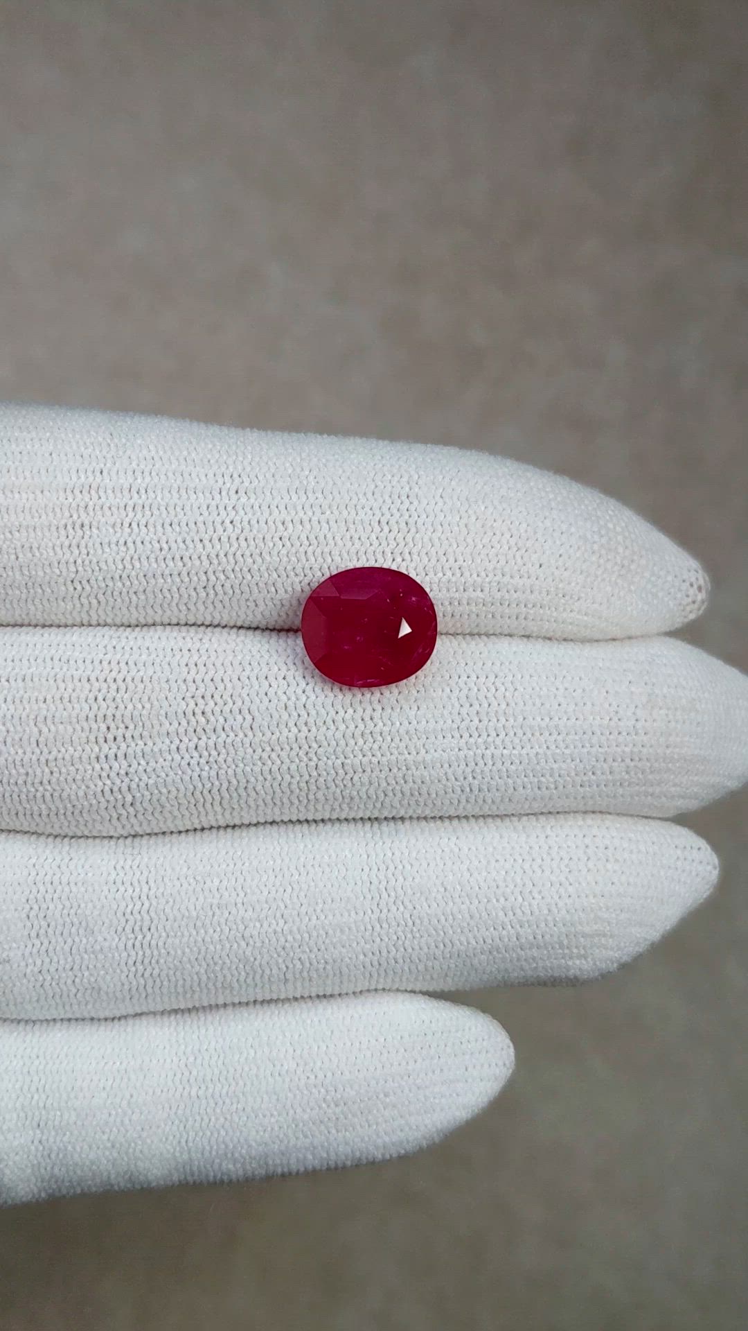 5.83 Ct. Purplish Red Ruby from Mozambique Size Video