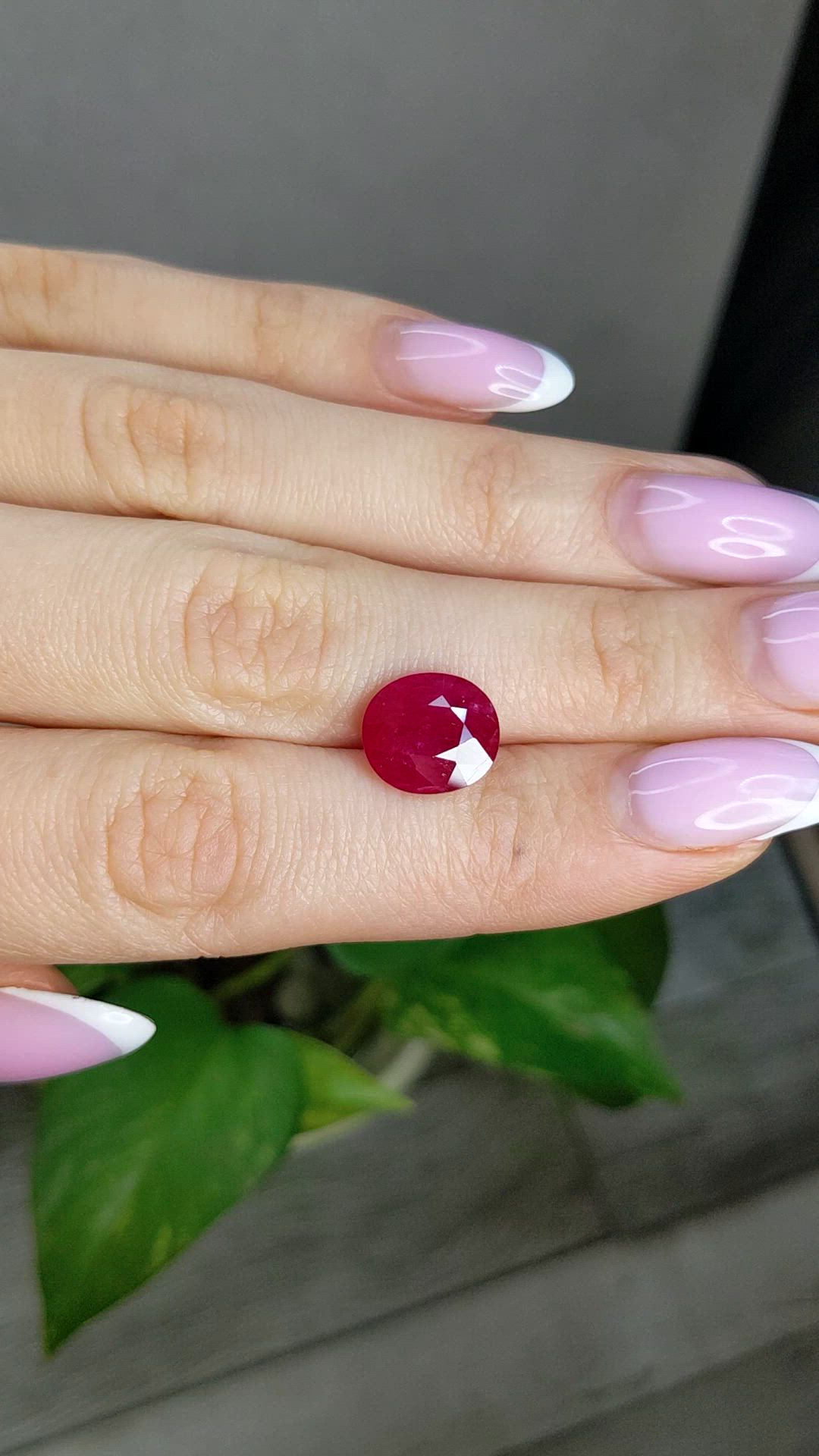 5.83 Ct. Purplish Red Ruby from Mozambique Size Video