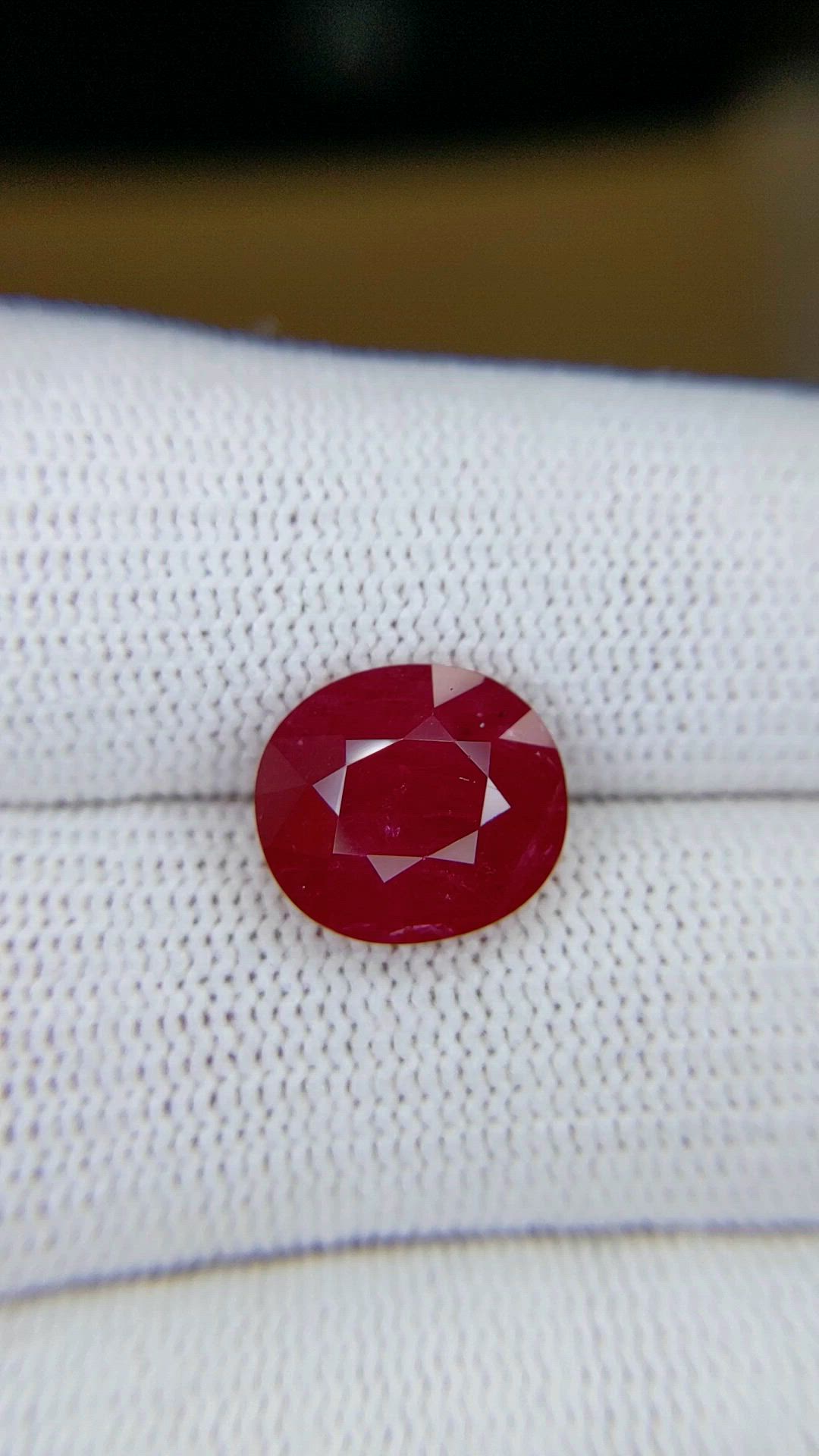 5.83 Ct. Purplish Red Ruby from Mozambique Size Video