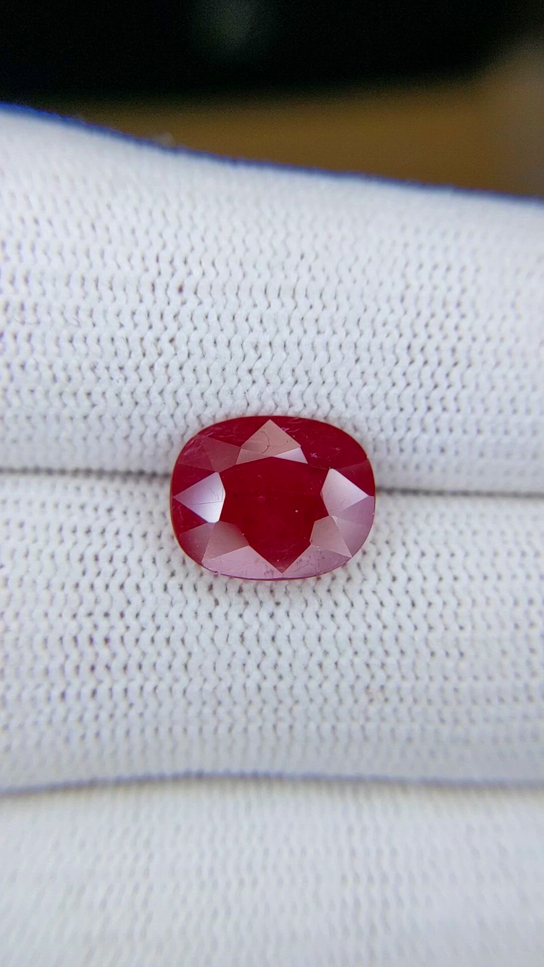 3.88 Ct. Pinkish Red Ruby from Mozambique Size Video