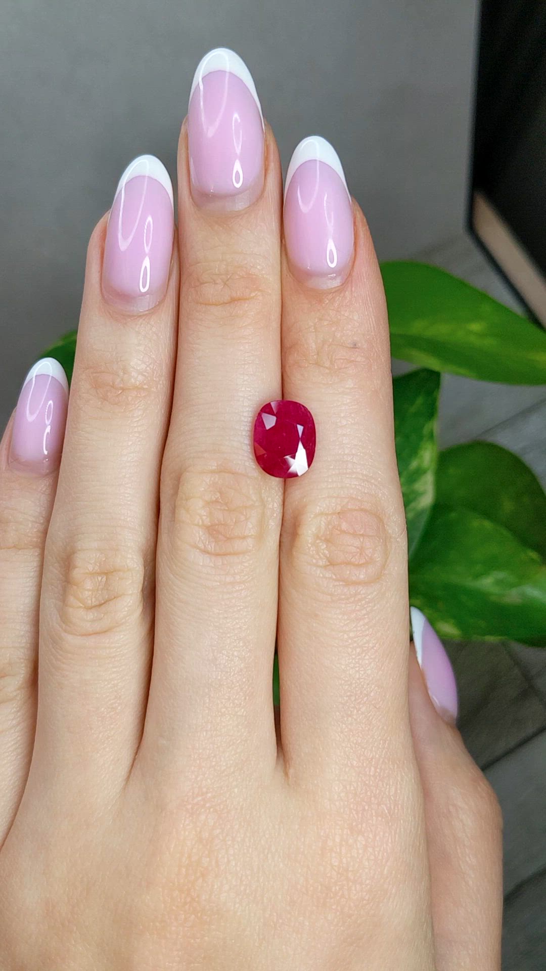 3.88 Ct. Pinkish Red Ruby from Mozambique Size Video