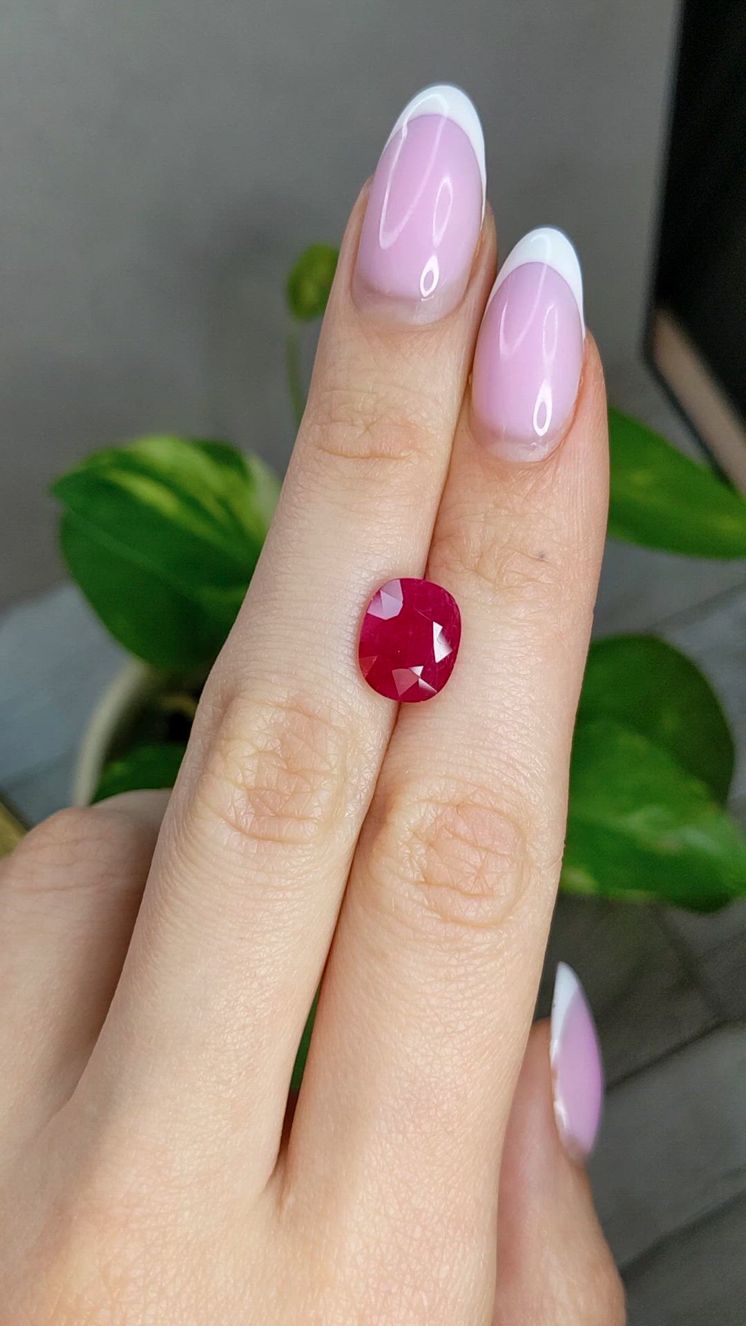3.88 Ct. Pinkish Red Ruby from Mozambique Size Video