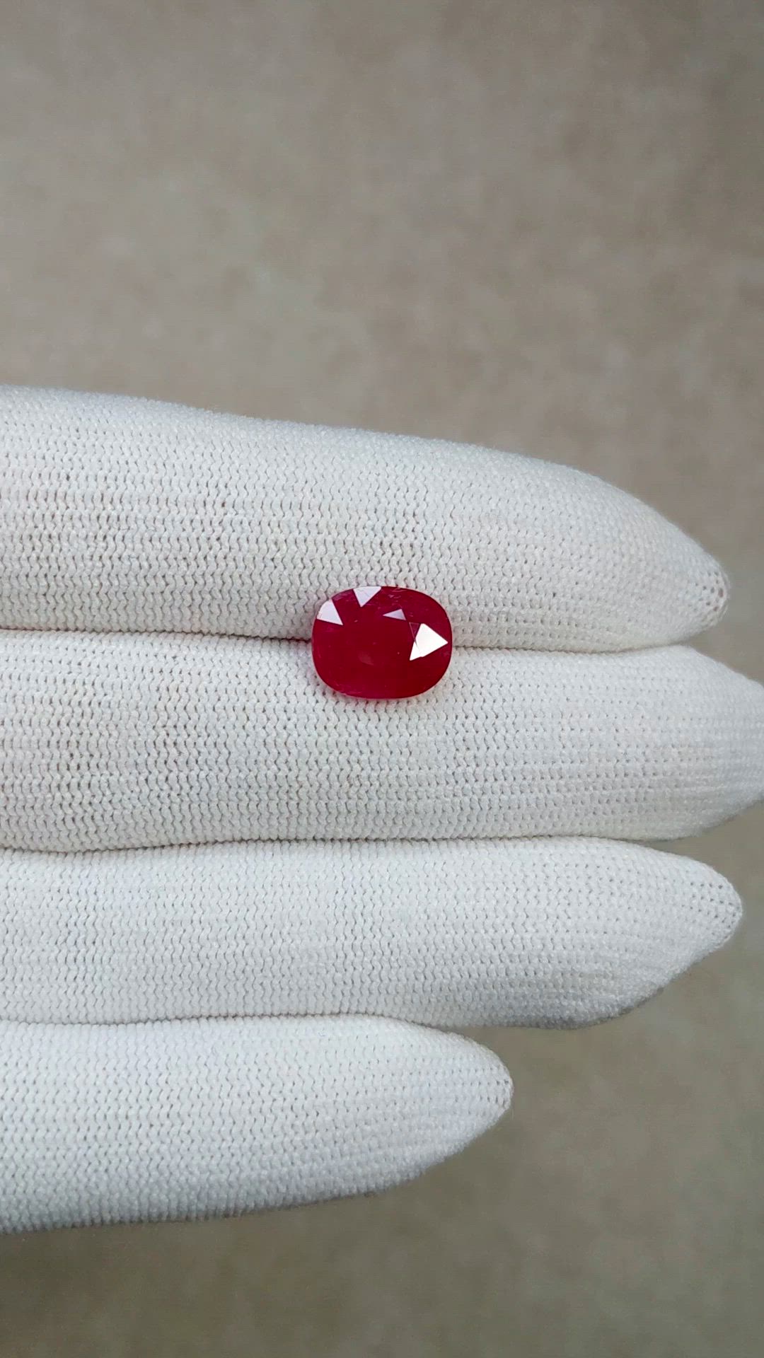 3.88 Ct. Pinkish Red Ruby from Mozambique Size Video