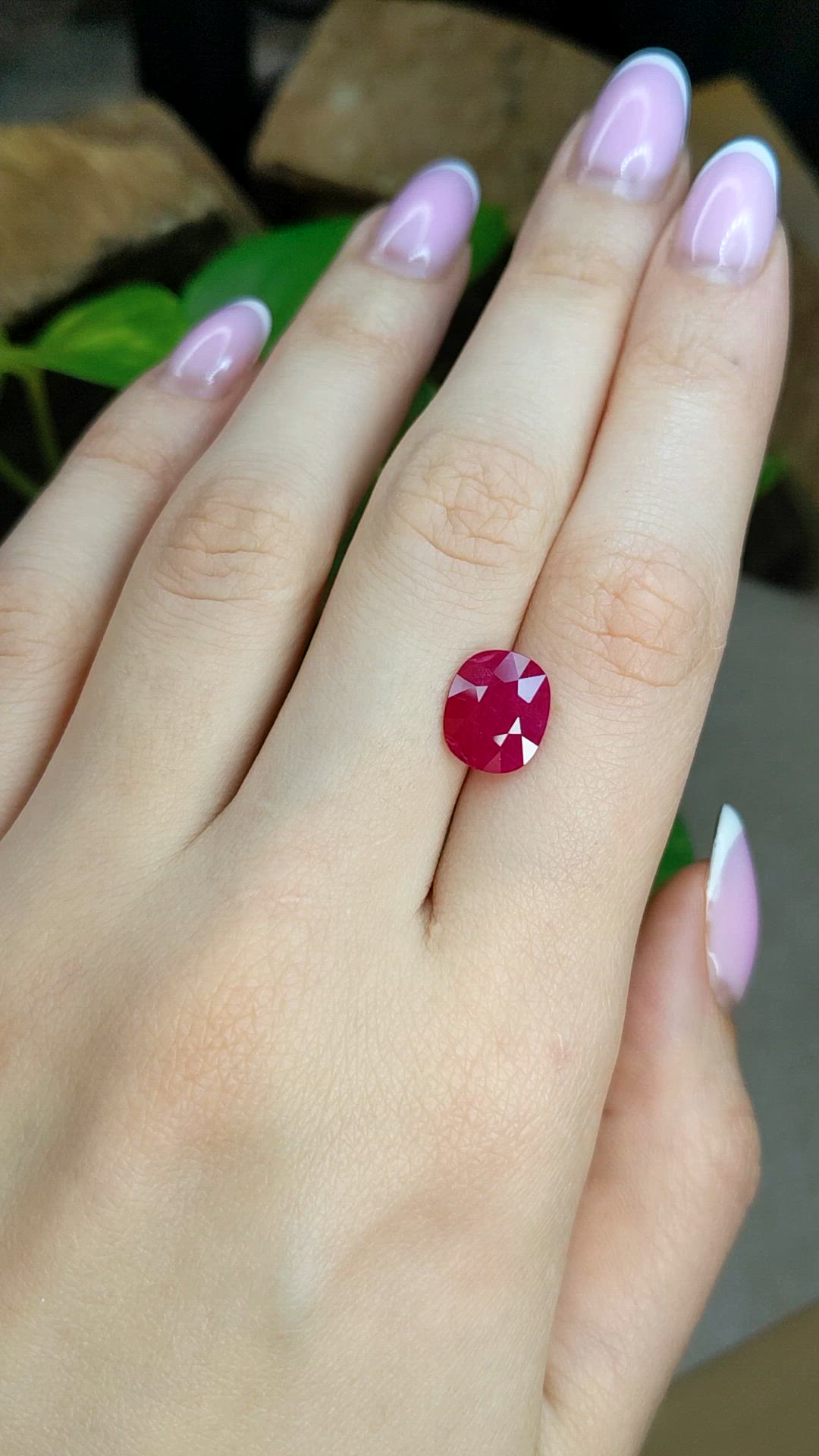 4.18 Ct. Pinkish Red Ruby from Mozambique Size Video