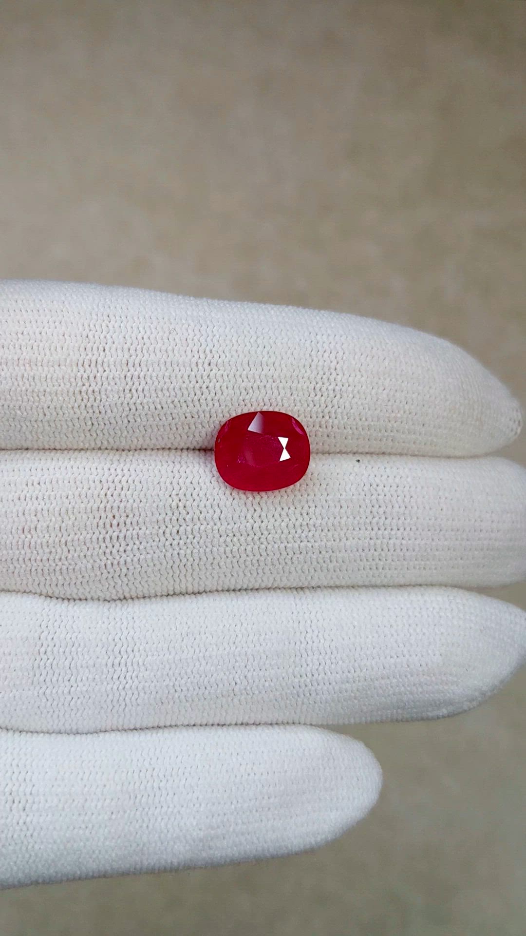 4.18 Ct. Pinkish Red Ruby from Mozambique Size Video