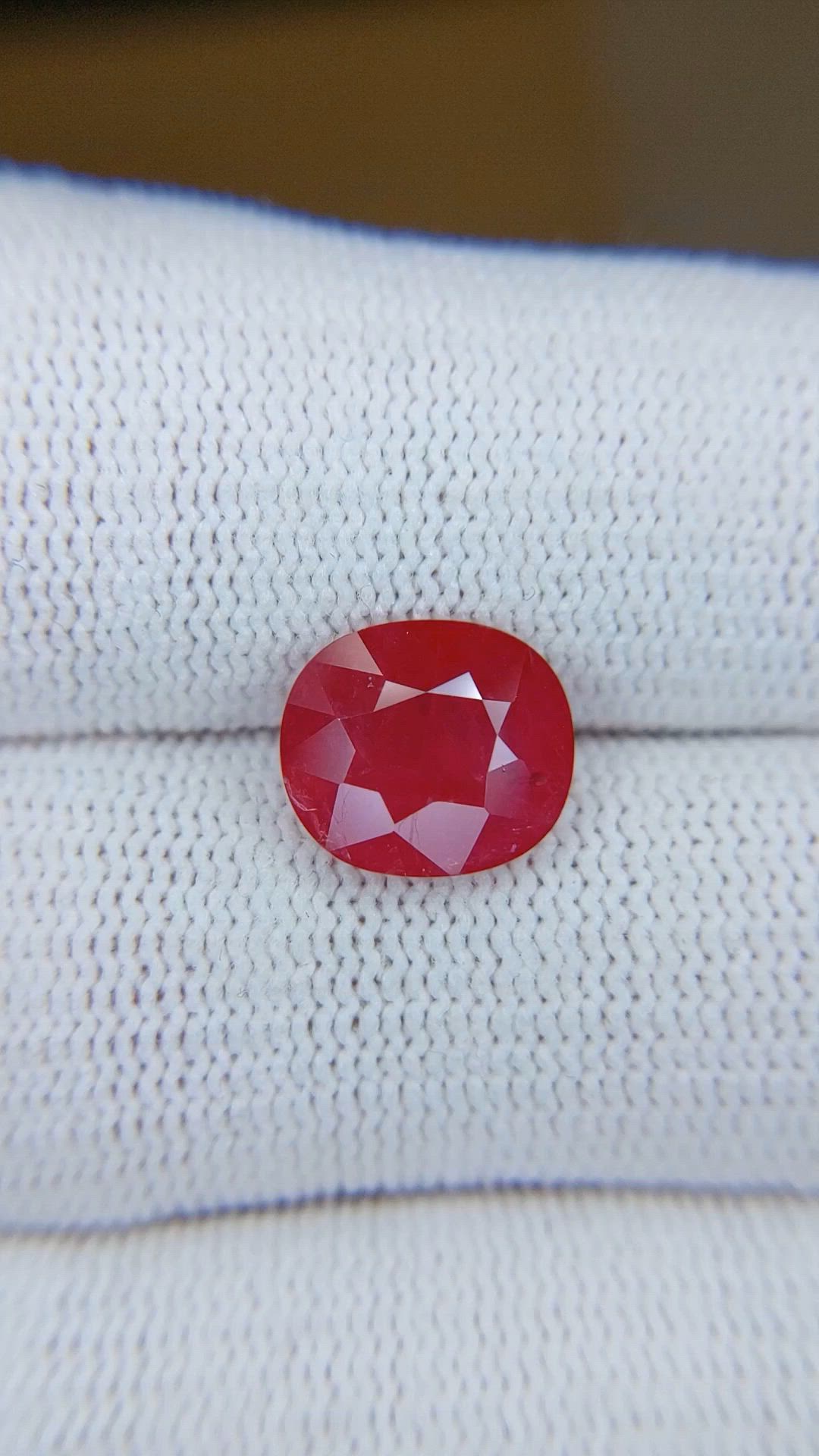 3.59 Ct. Ruby from Mozambique Size Video