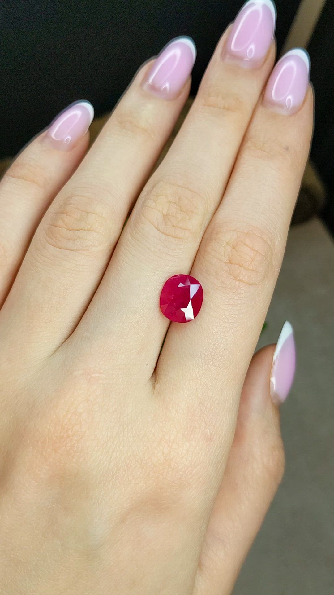 3.59 Ct. Ruby from Mozambique Size Video