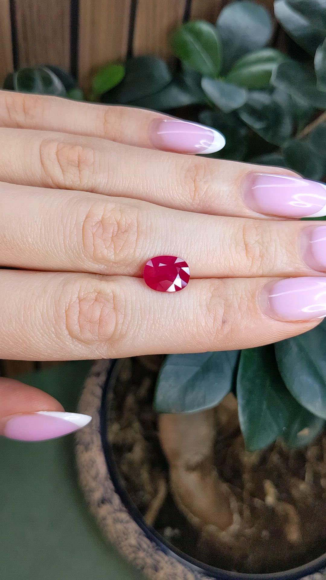 3.23 Ct. Pinkish Red Ruby from Mozambique Size Video