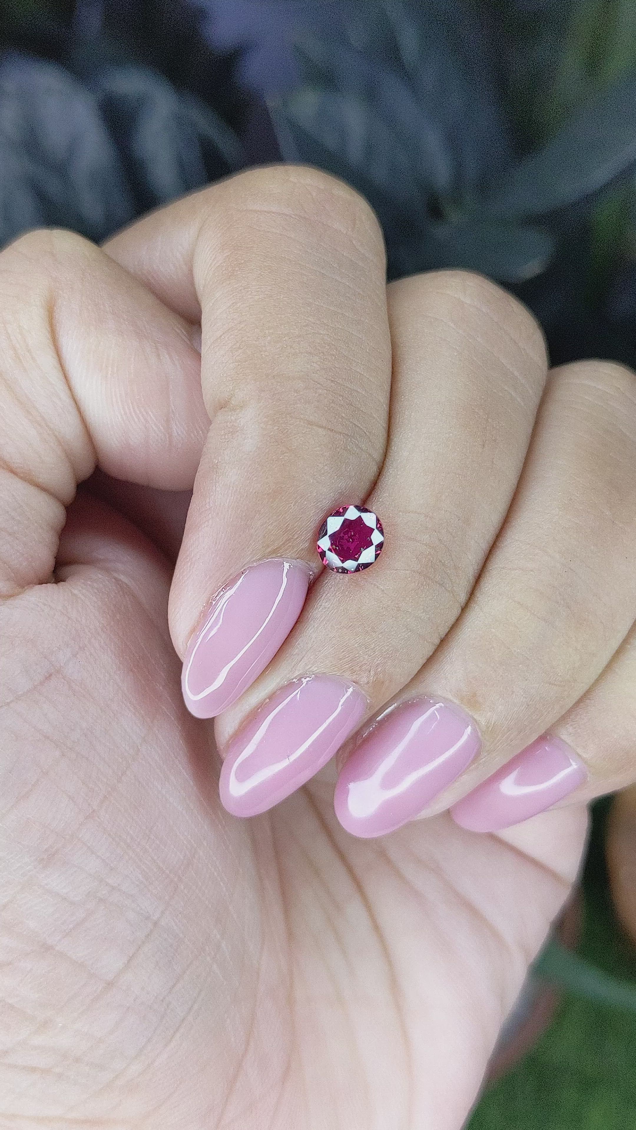 0.78 Ct. Purplish Red Ruby from Madagascar Size Video